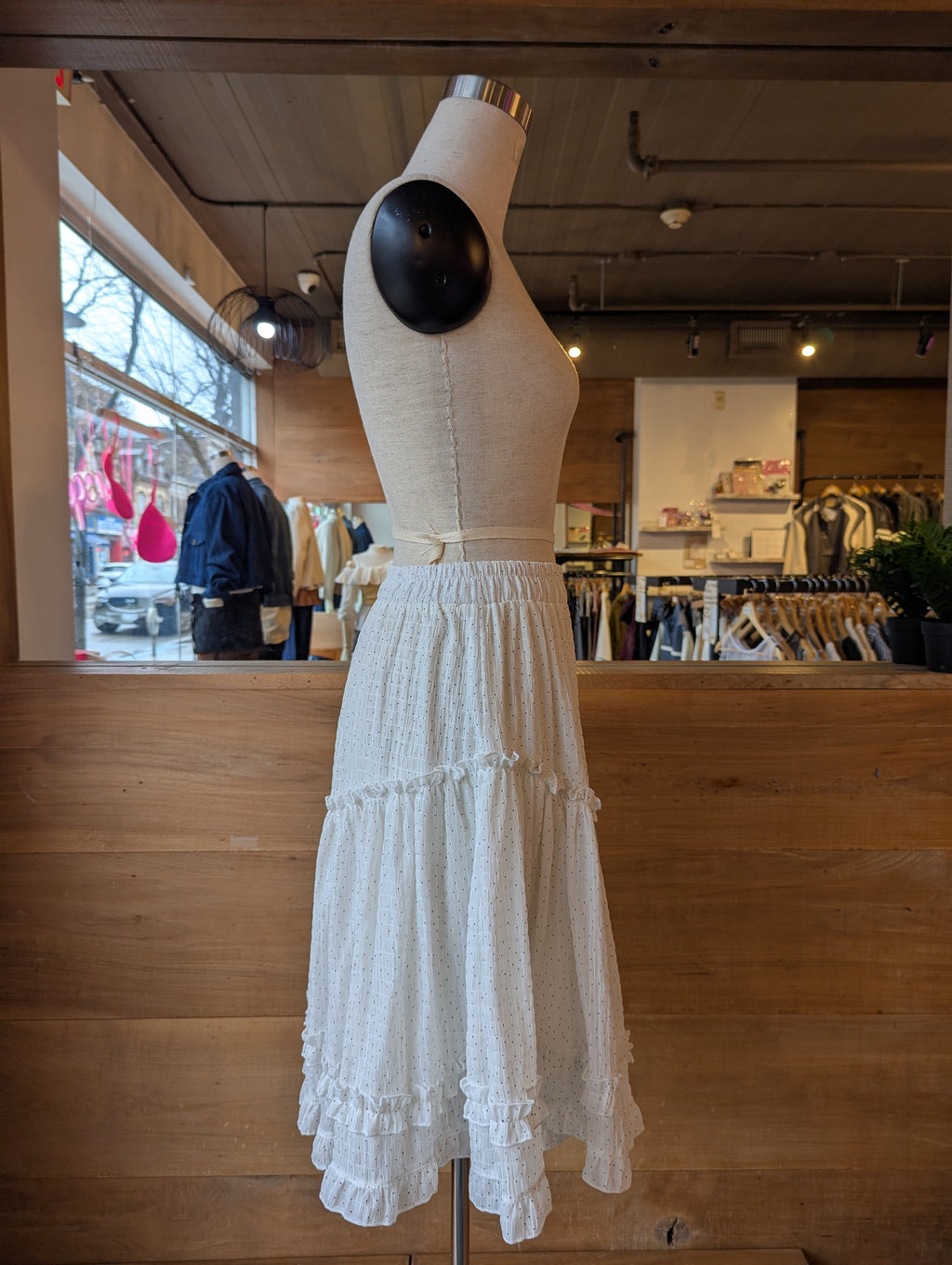 Polka Dot Soft Angle Midi Skirt