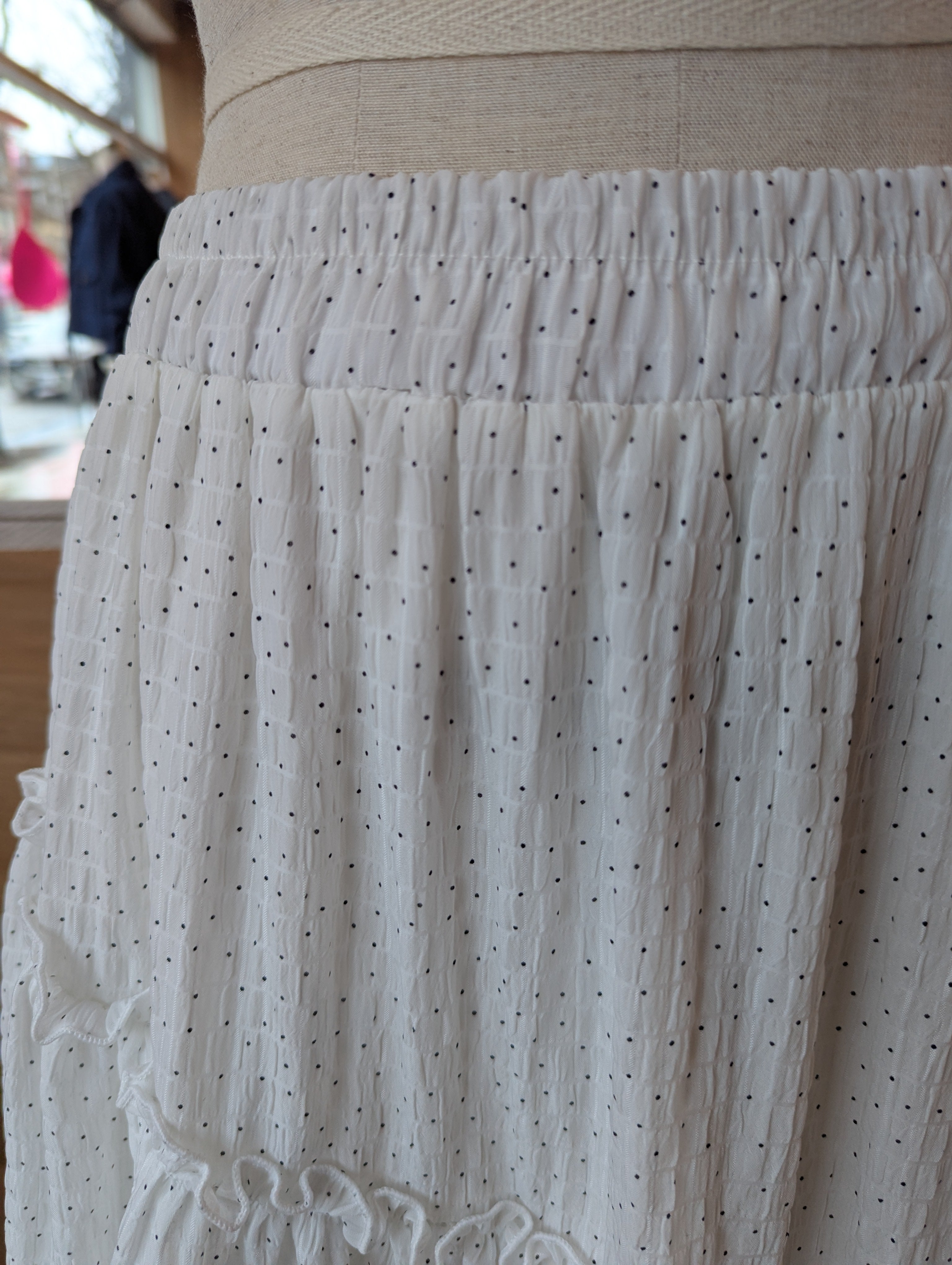 Polka Dot Soft Angle Midi Skirt