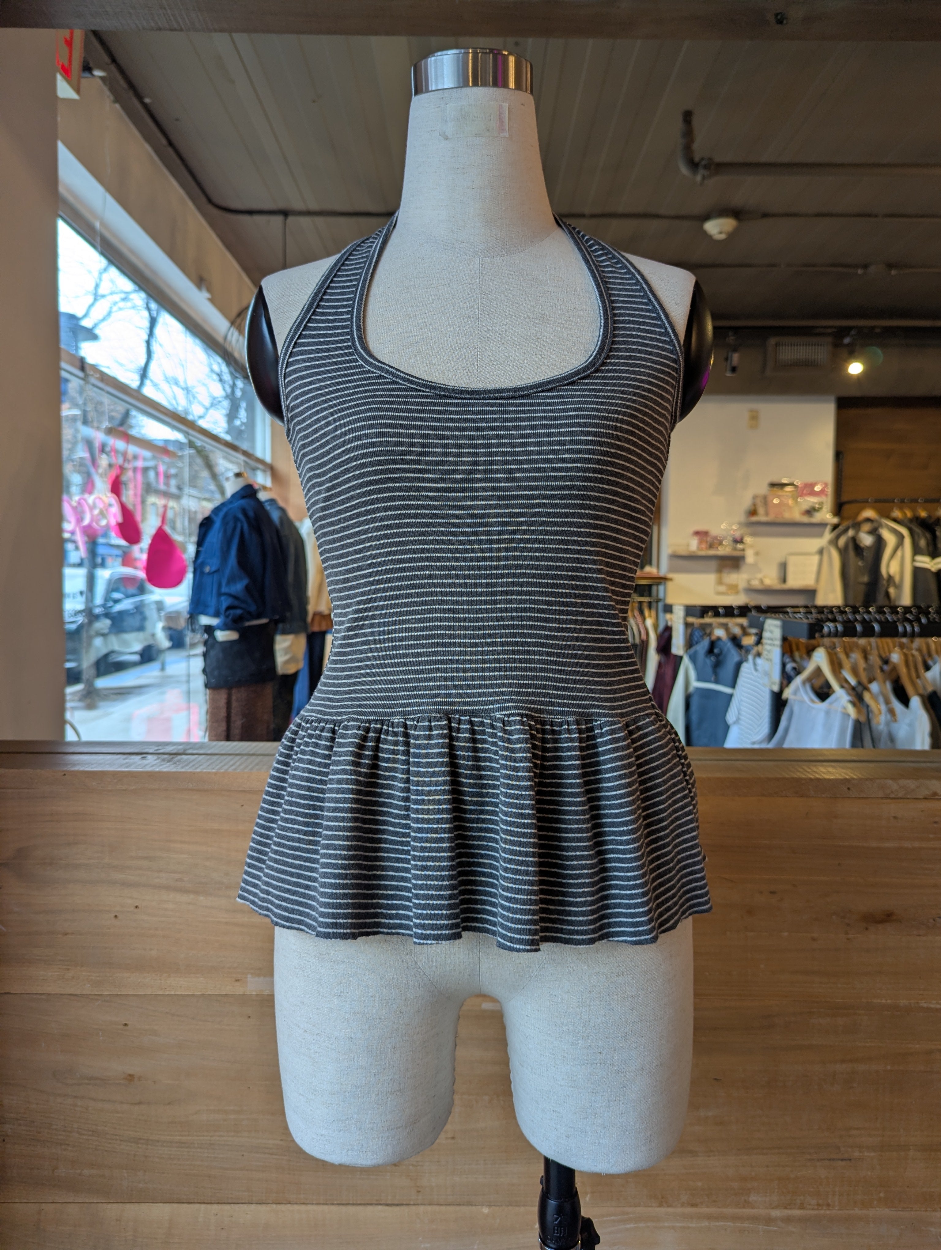 Sweetie Stripe Peplum Halter Top