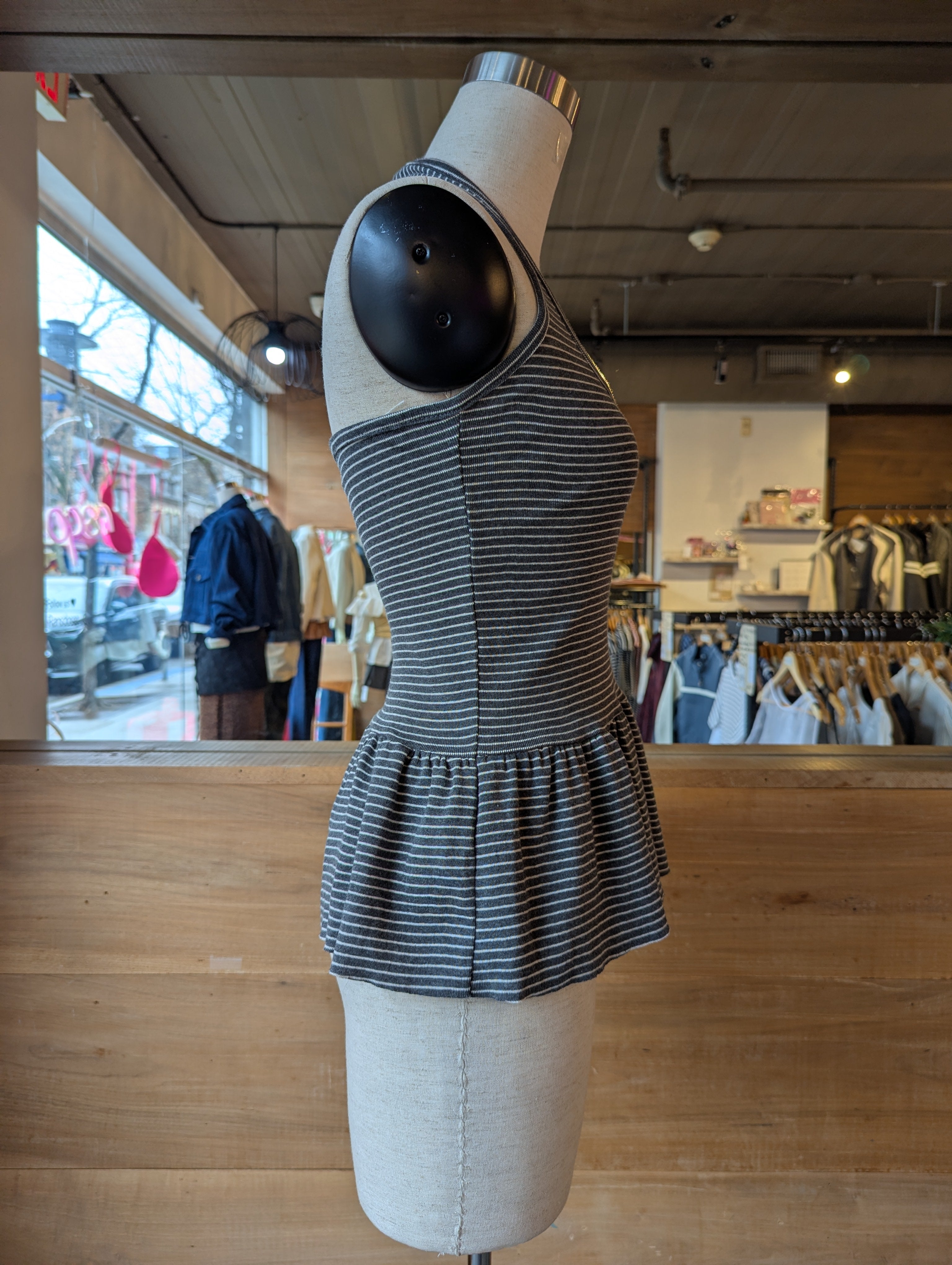 Sweetie Stripe Peplum Halter Top