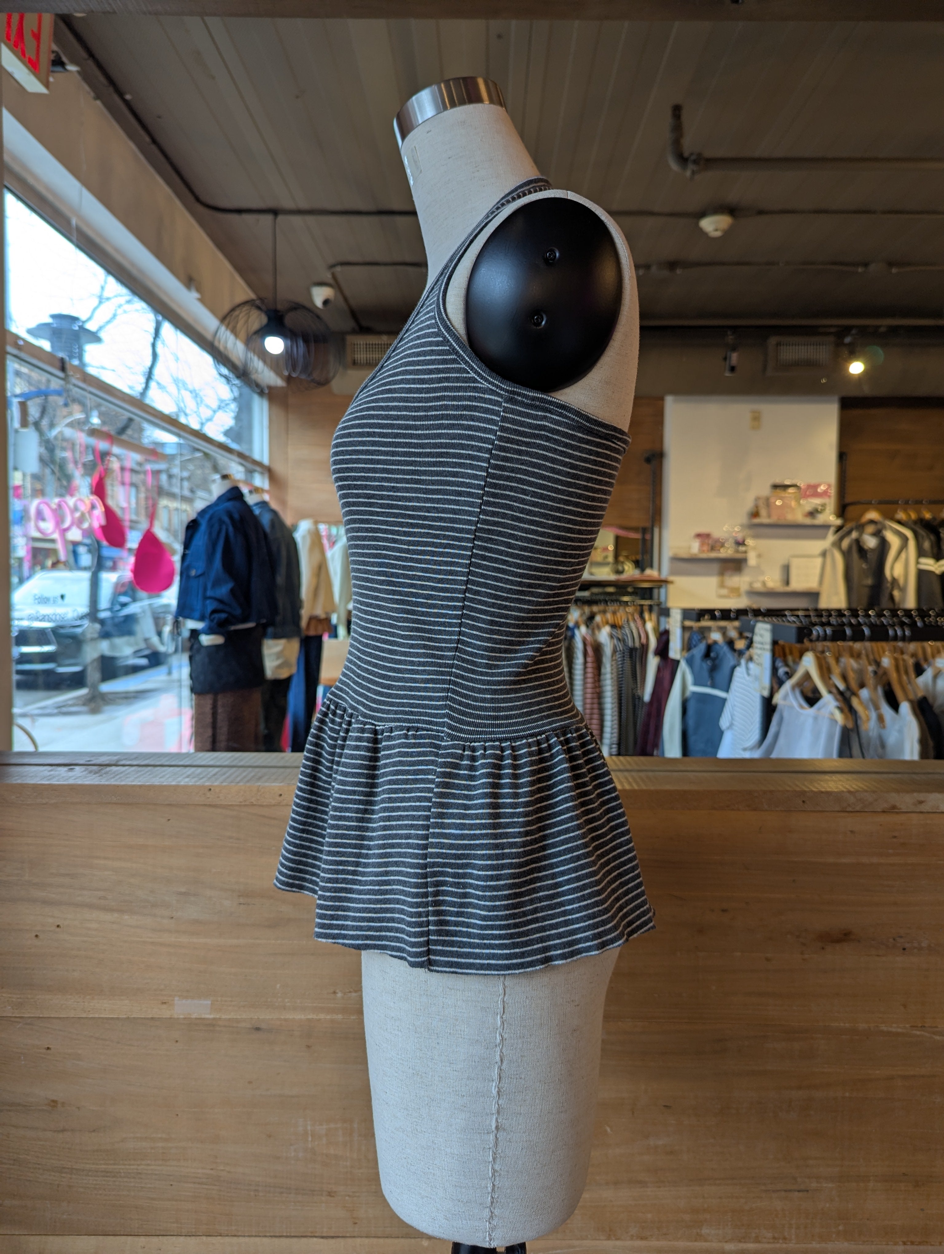 Sweetie Stripe Peplum Halter Top