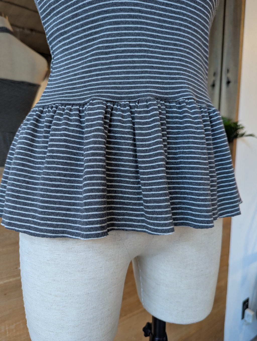 Sweetie Stripe Peplum Halter Top
