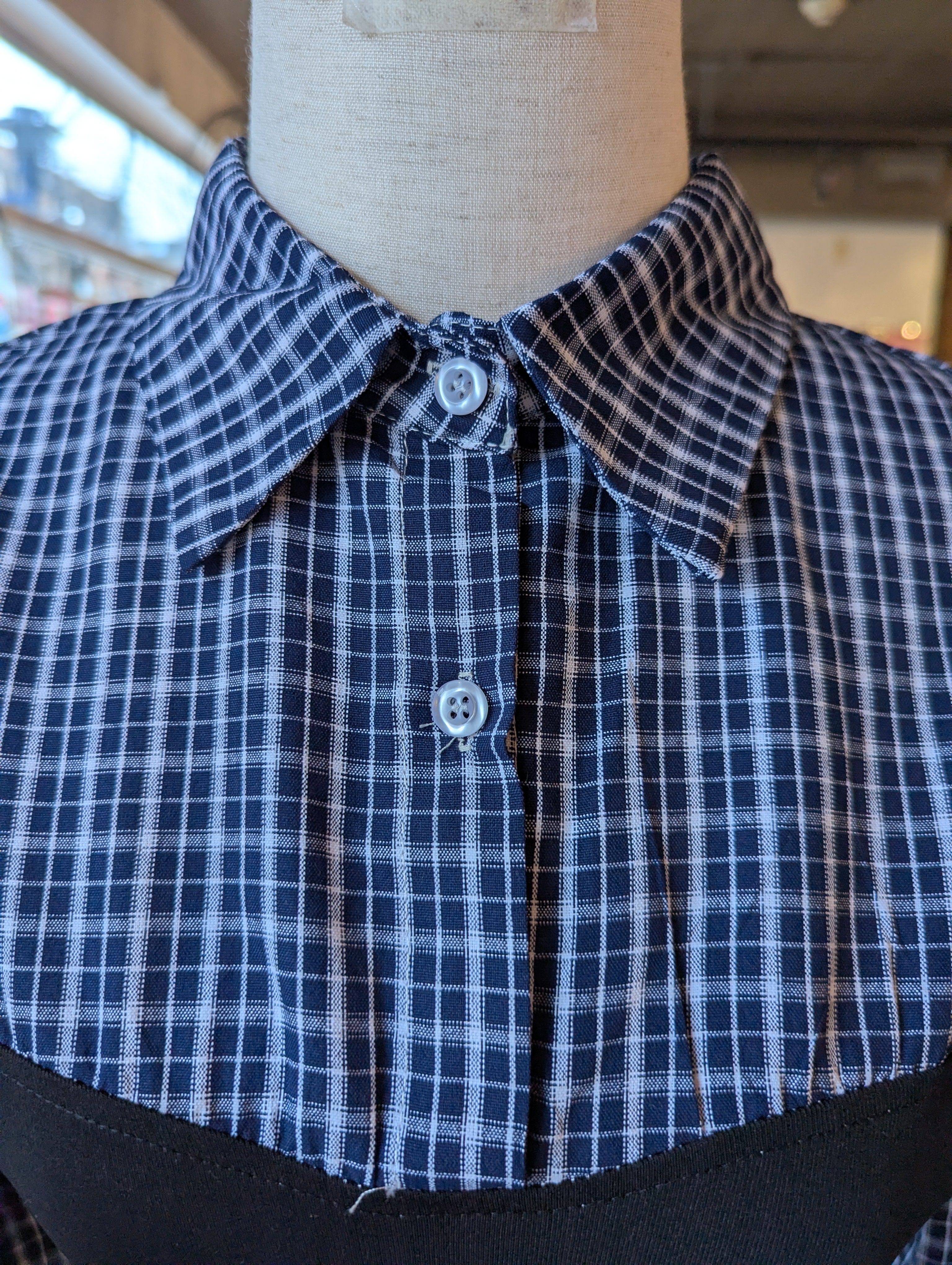 Soft Puff Plaid Top