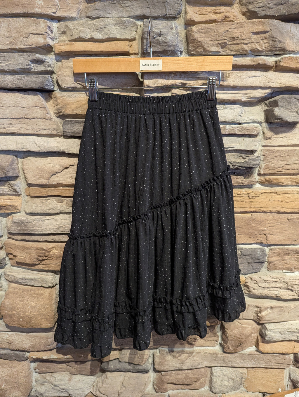 Polka Dot Soft Angle Midi Skirt