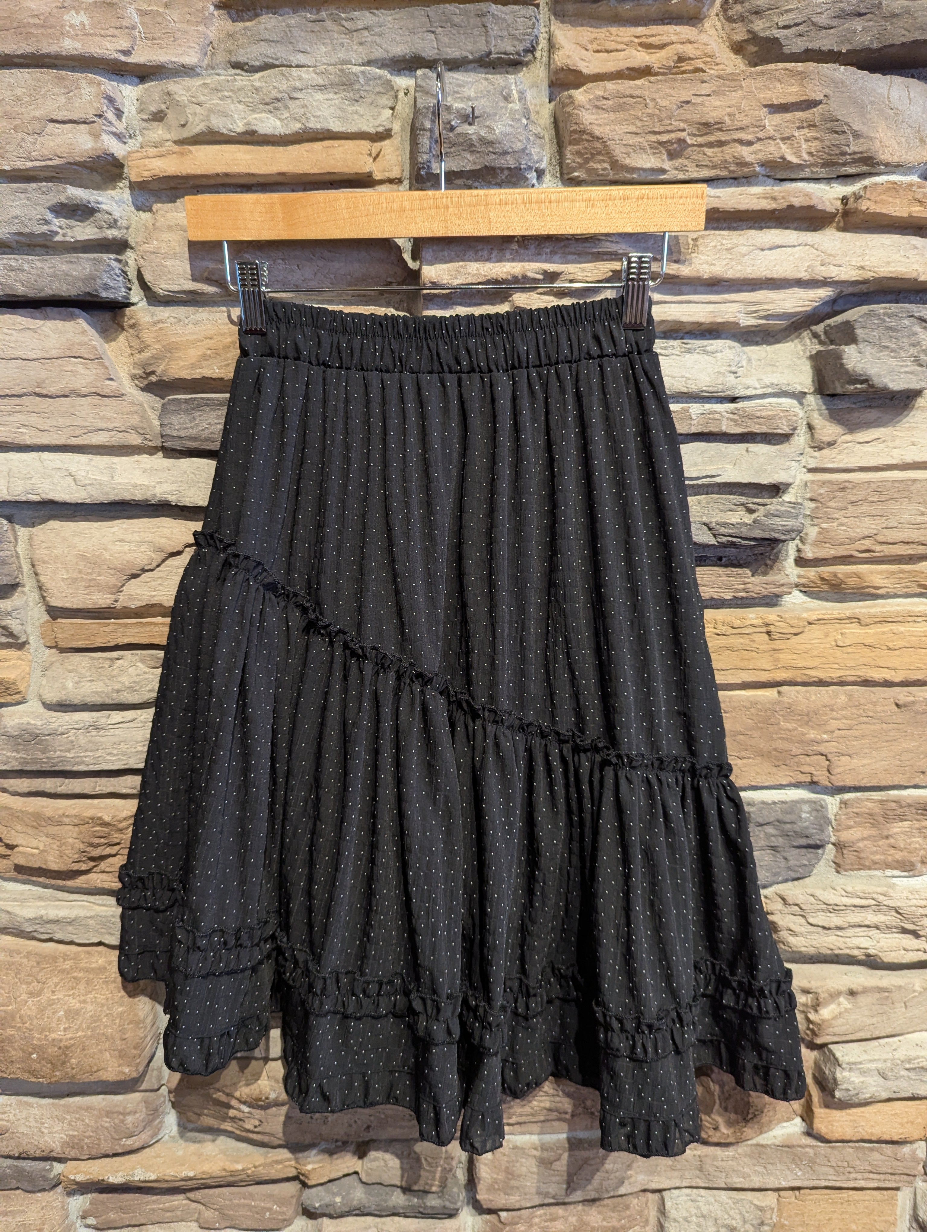 Polka Dot Soft Angle Midi Skirt
