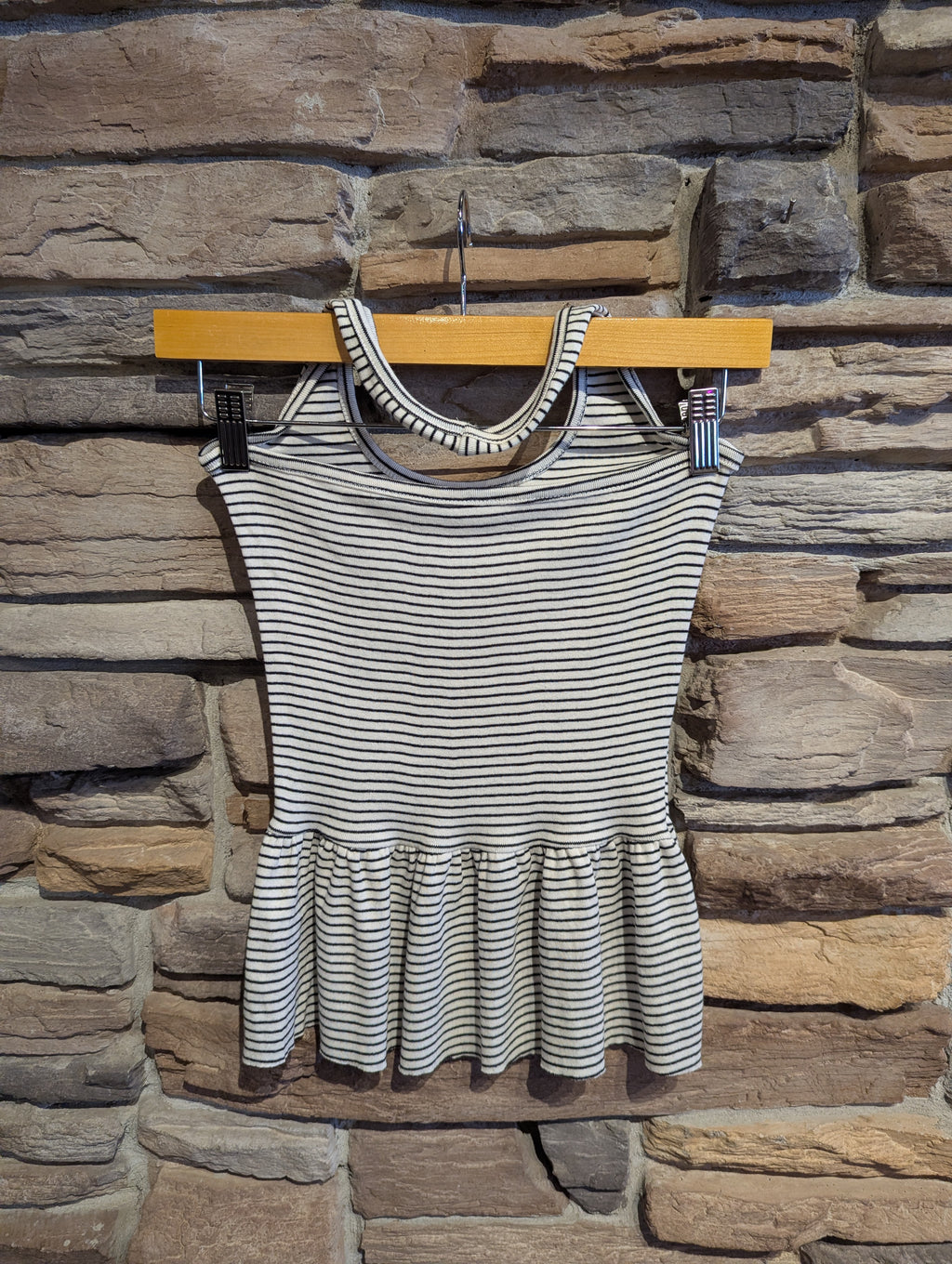 Sweetie Stripe Peplum Halter Top