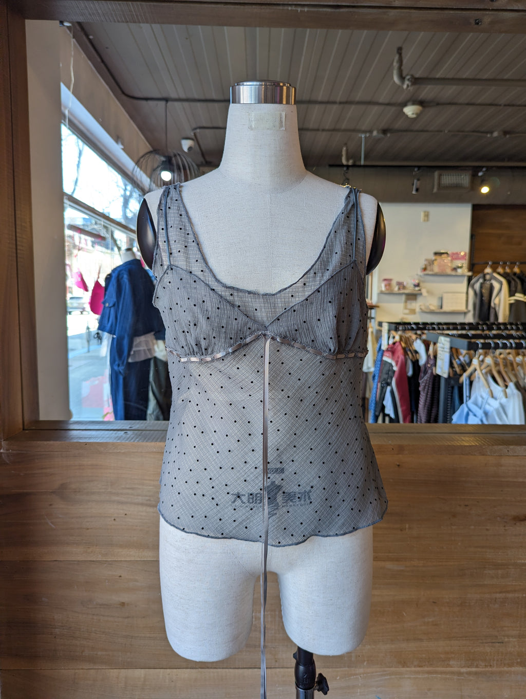 Sheer Dot Angel Tank Top
