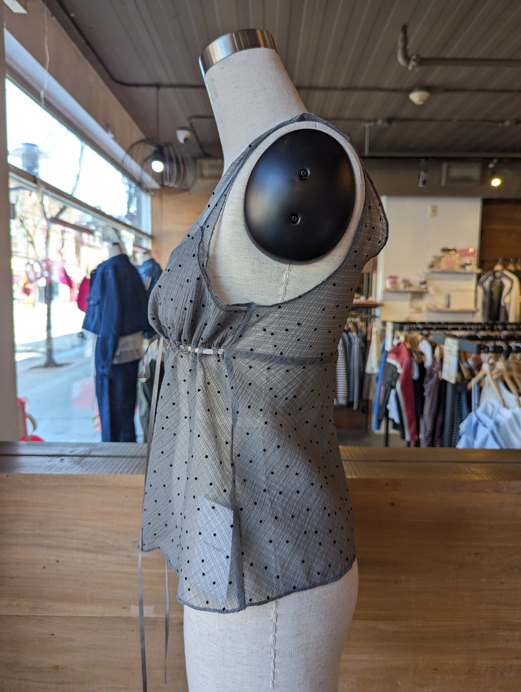 Sheer Dot Angel Tank Top