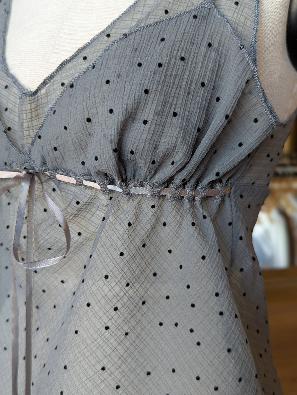 Sheer Dot Angel Tank Top