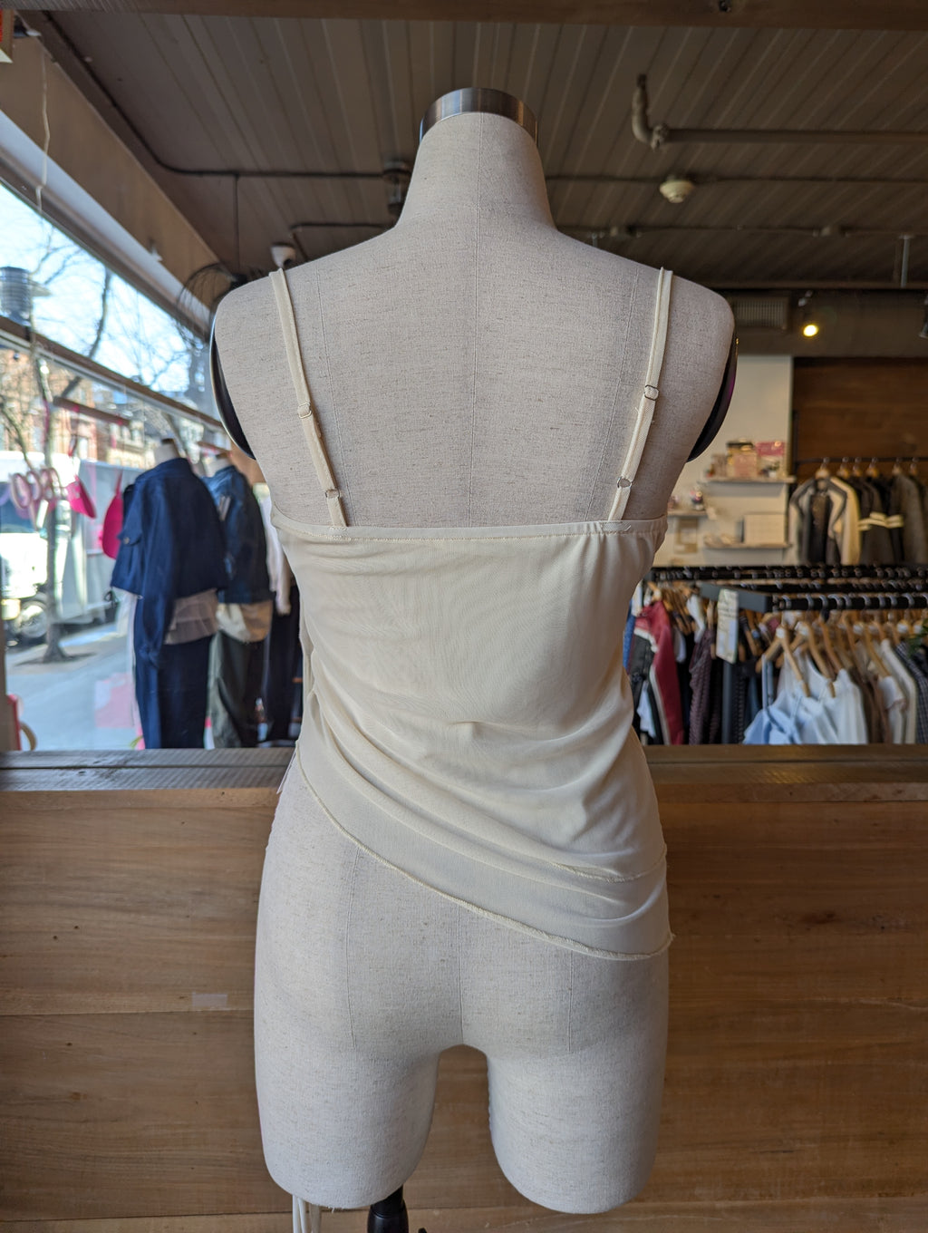 Sheer Romance pleated rose tank