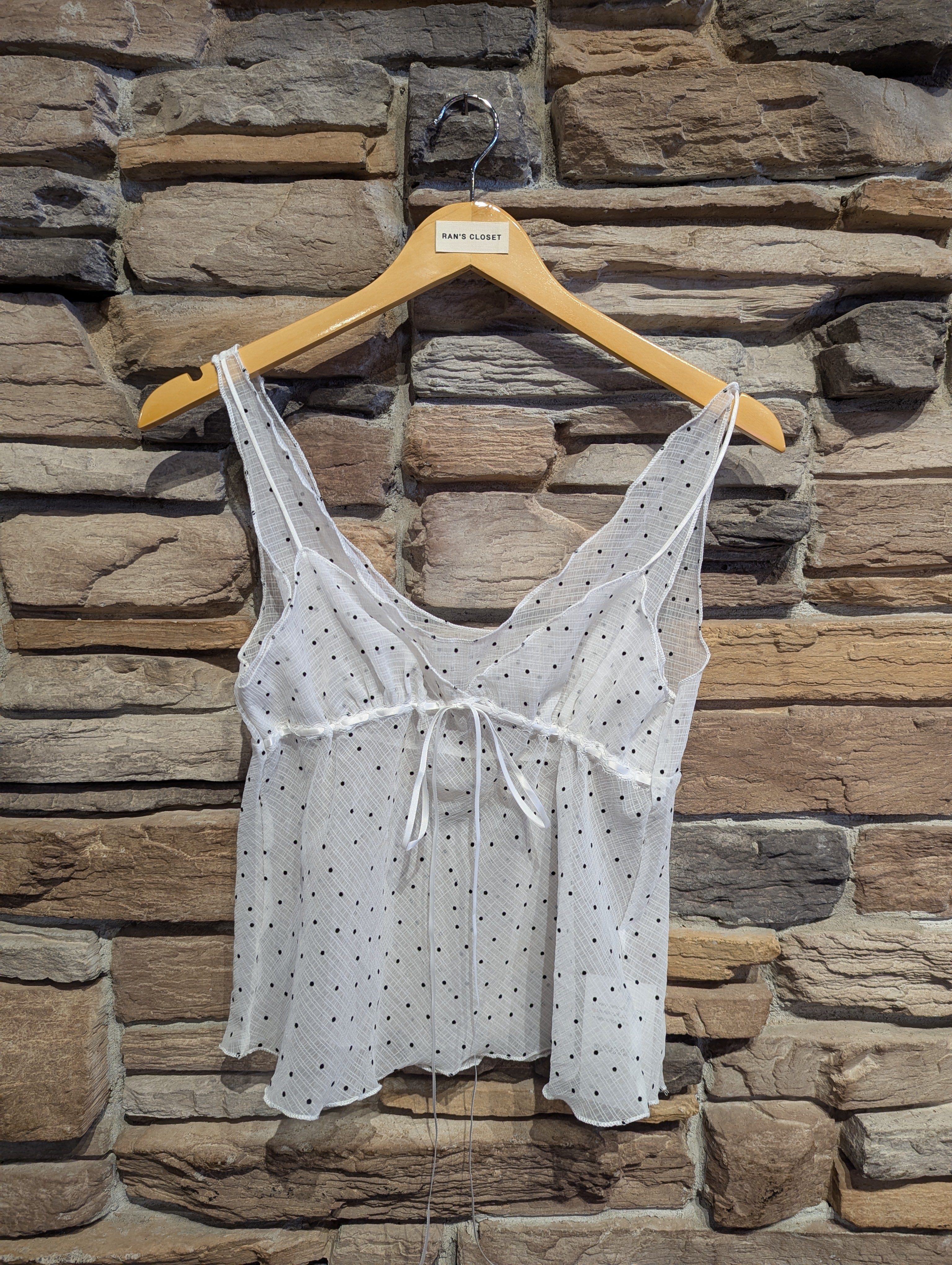 Sheer Dot Angel Tank Top