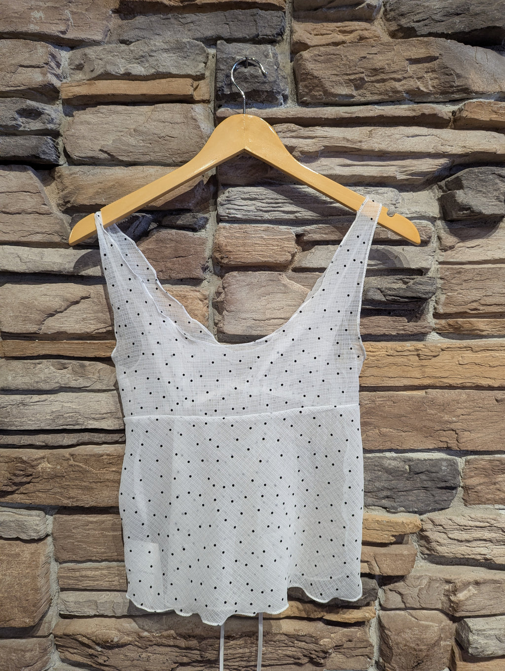 Sheer Dot Angel Tank Top