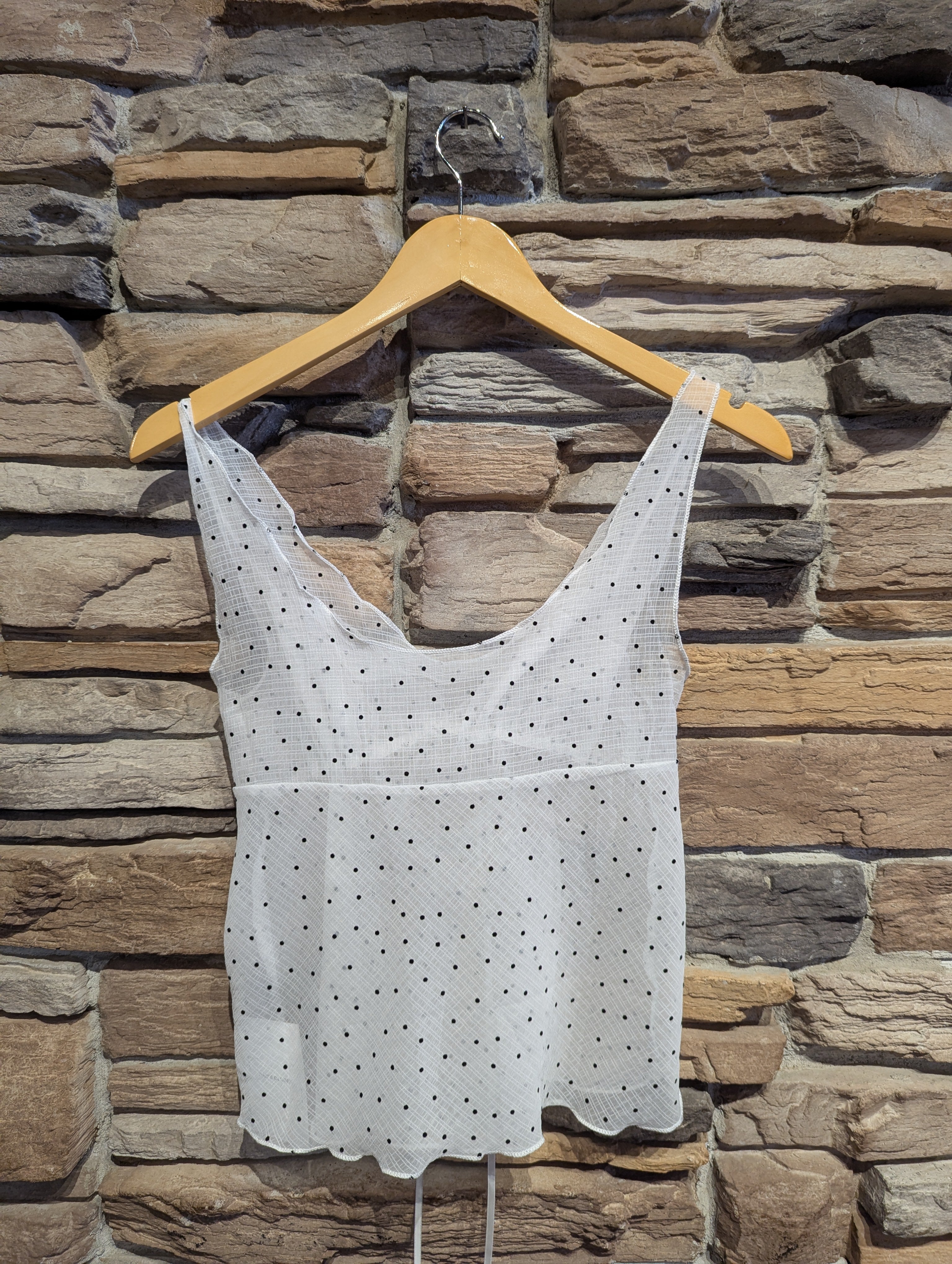 Sheer Dot Angel Tank Top