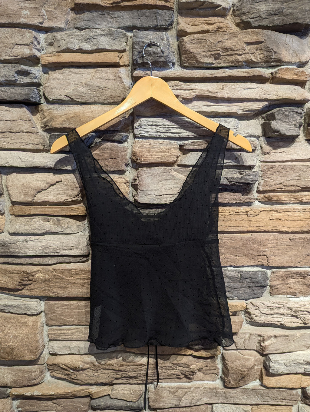 Sheer Dot Angel Tank Top