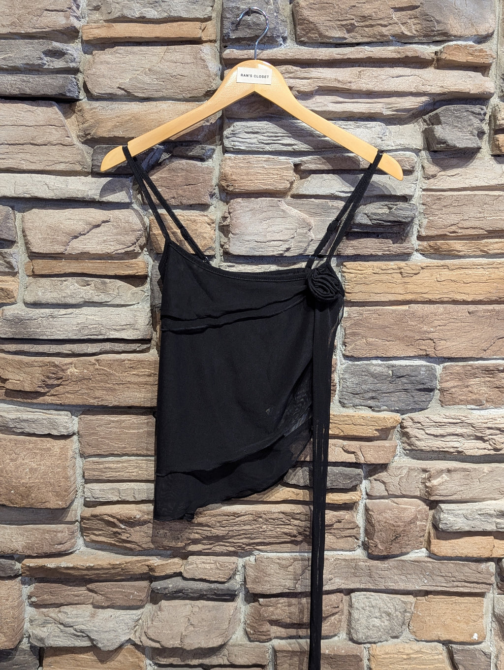 Sheer Romance pleated rose tank