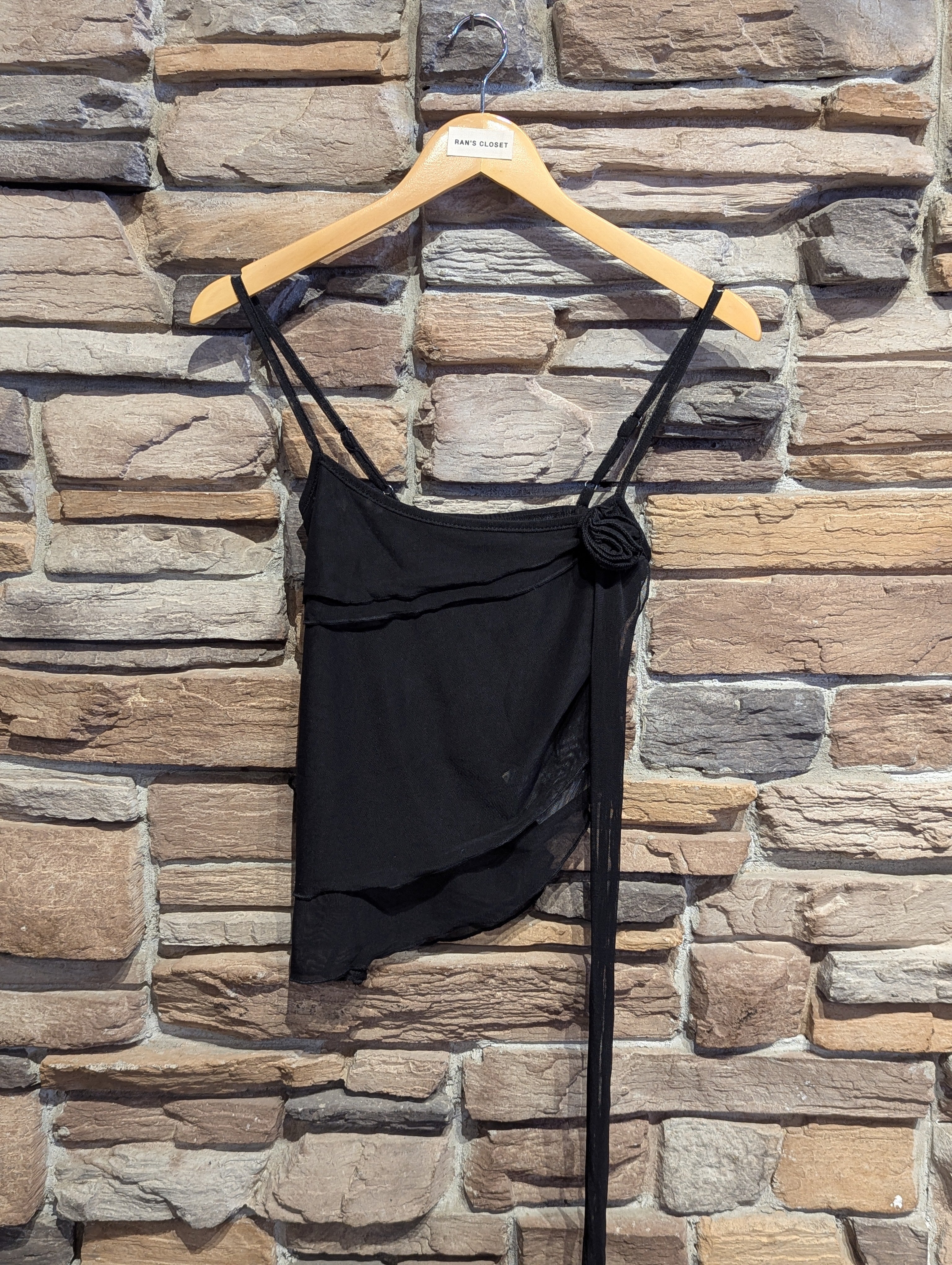 Sheer Romance pleated rose tank