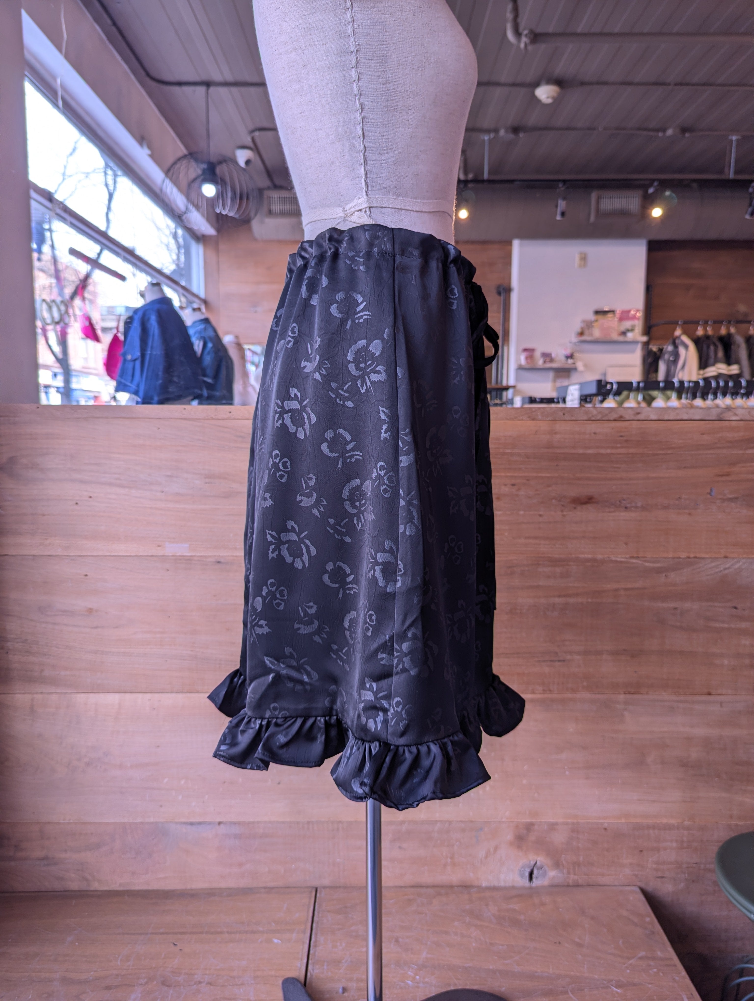 Midnight Bloom Ruffle Skirt