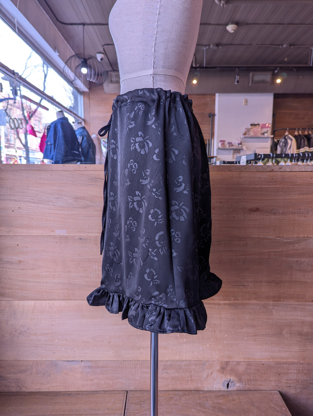 Midnight Bloom Ruffle Skirt