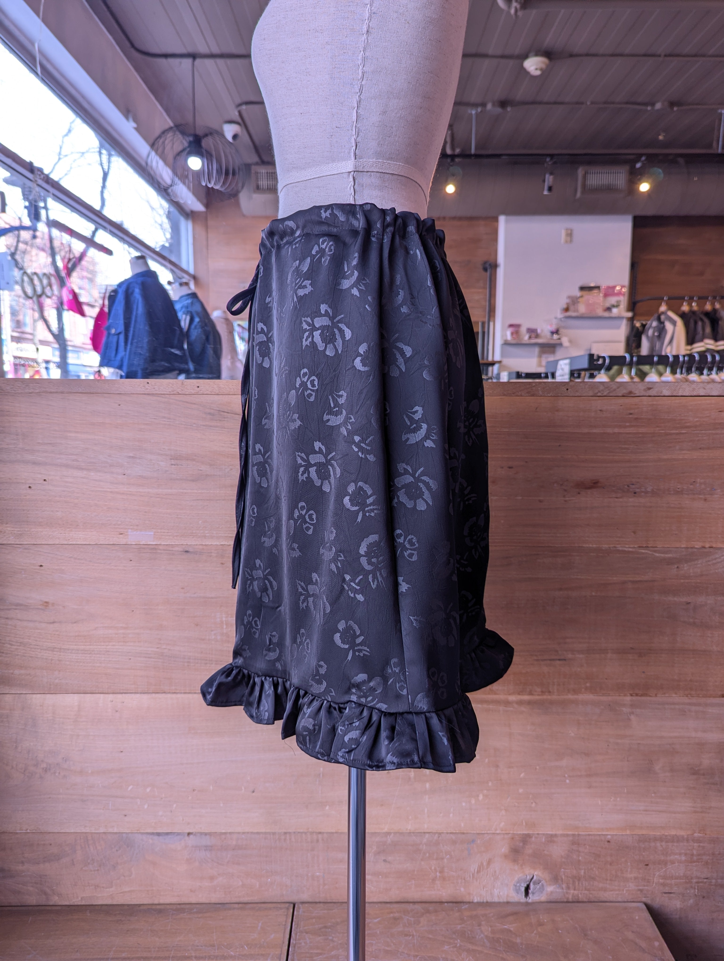 Midnight Bloom Ruffle Skirt