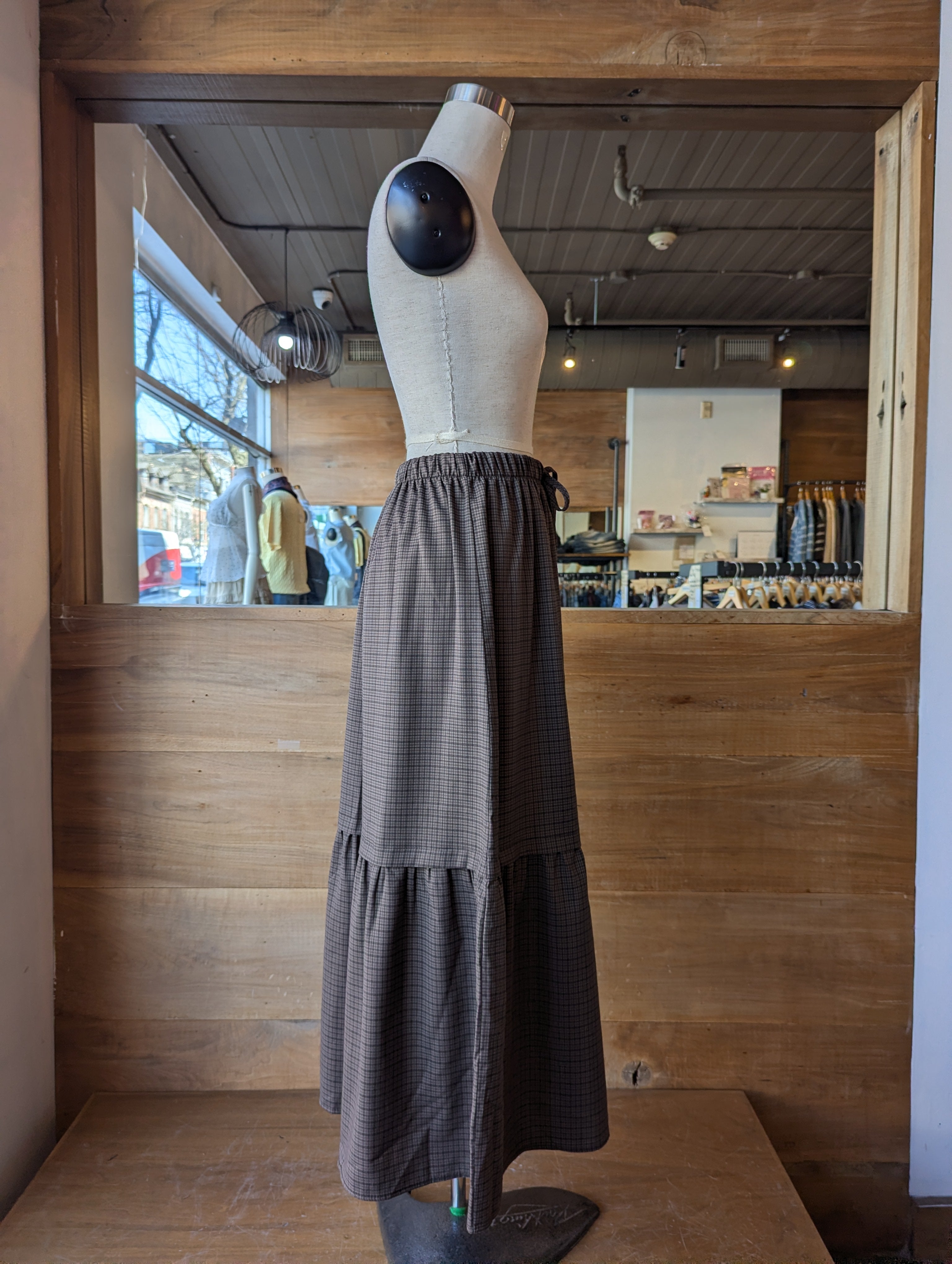 Relaxed Plaid Maxi Skirt