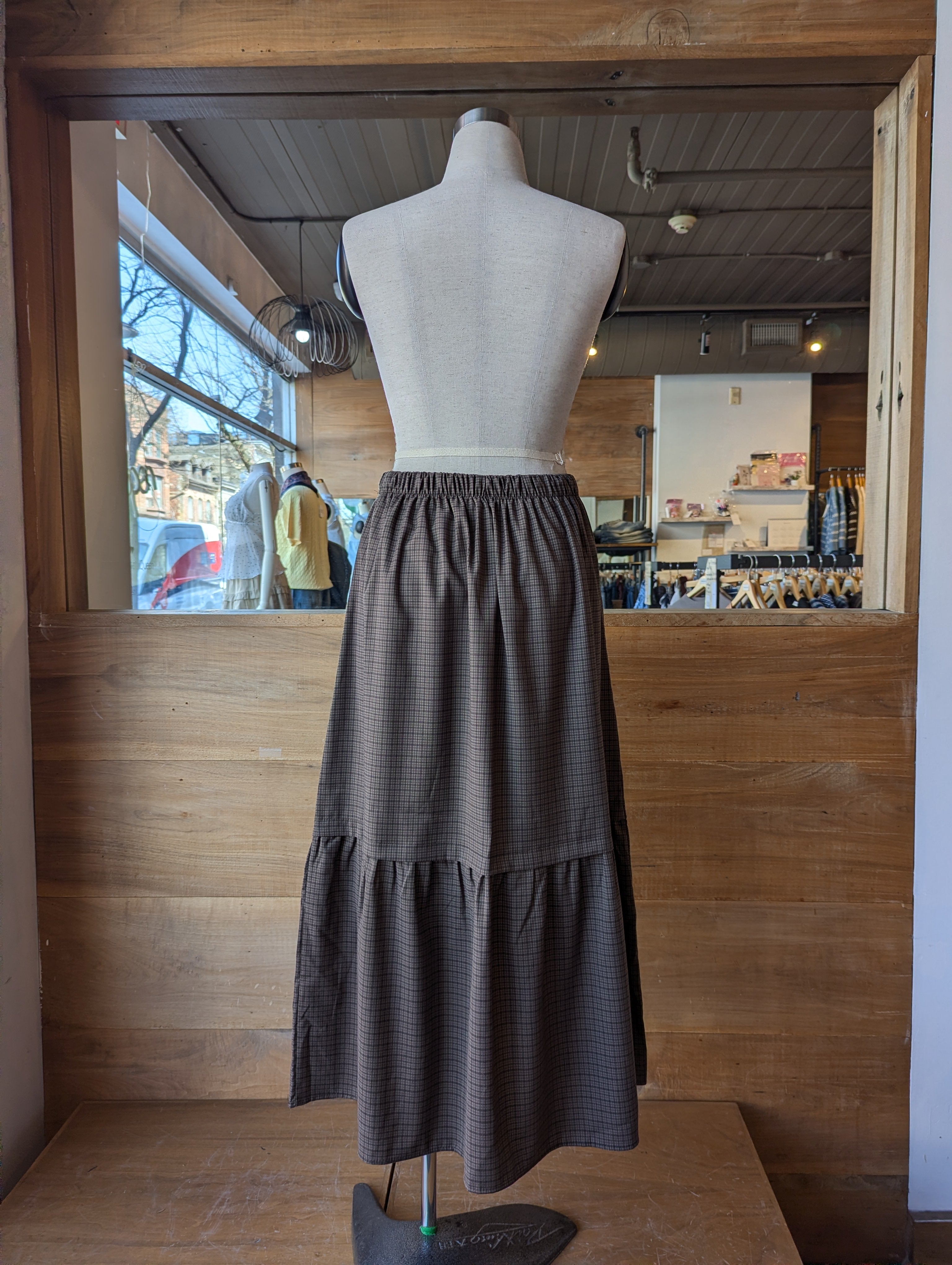Relaxed Plaid Maxi Skirt