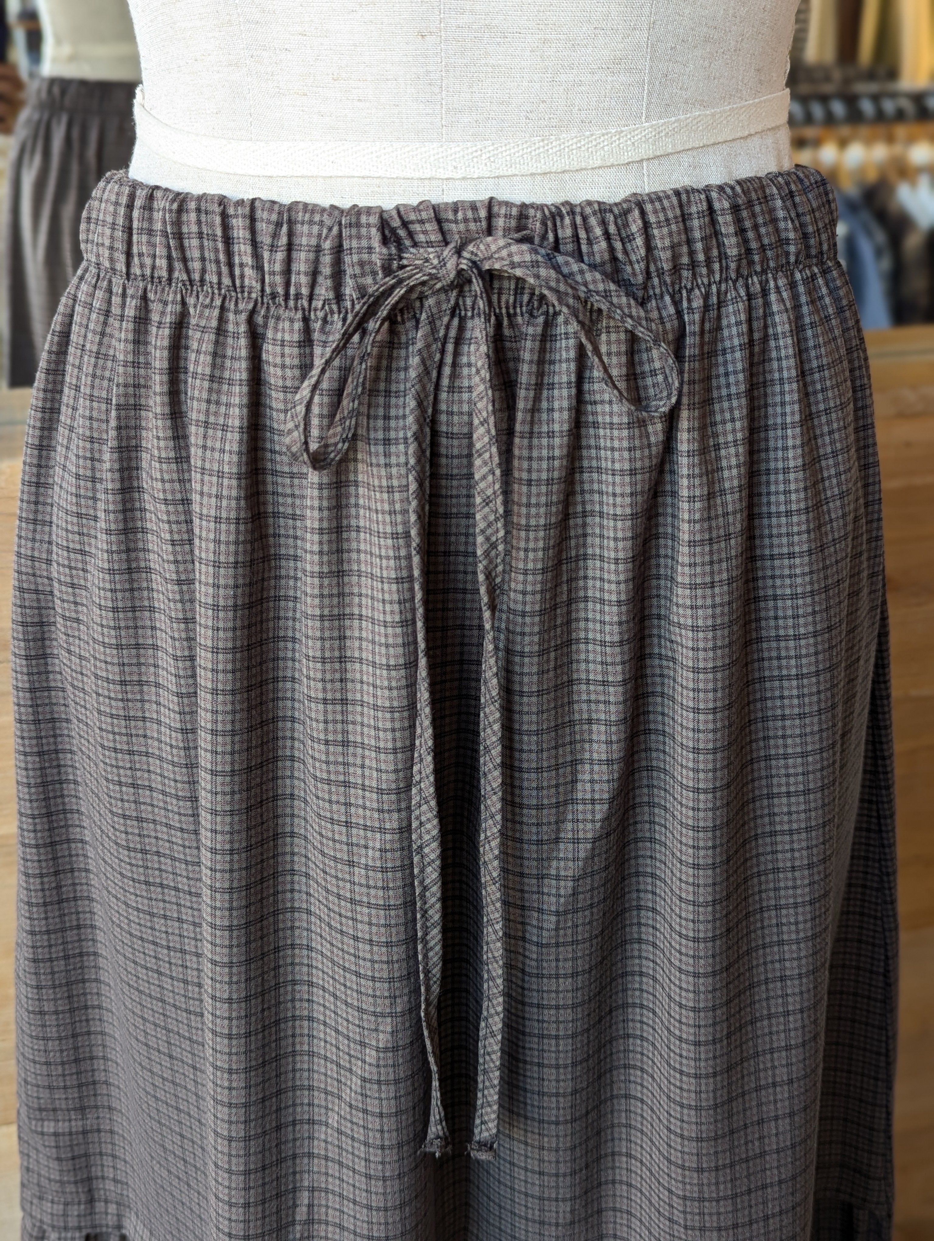 Relaxed Plaid Maxi Skirt