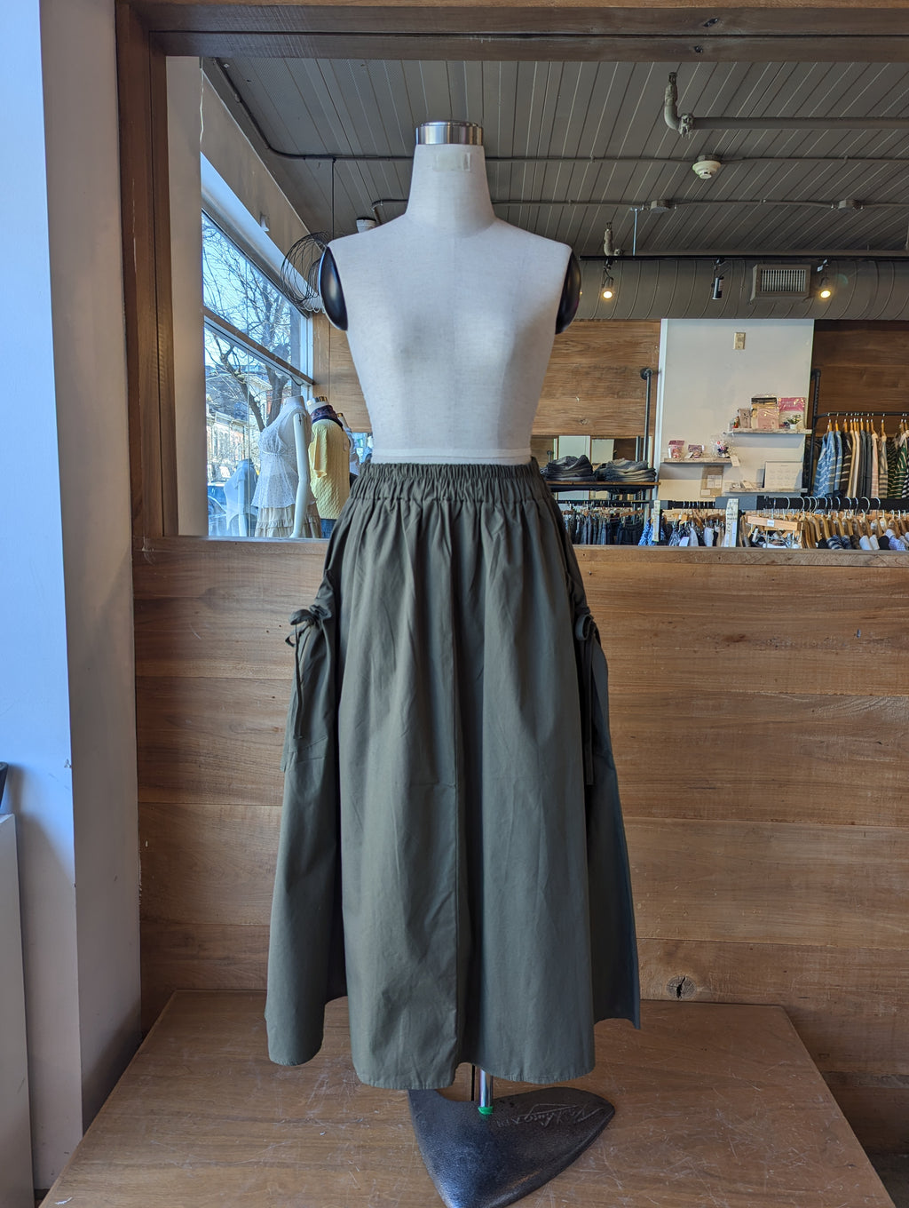 Drawstring Pocket Utility Skirt