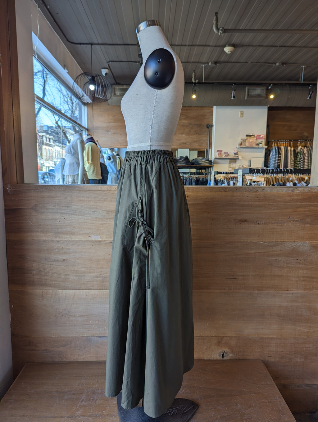 Drawstring Pocket Utility Skirt