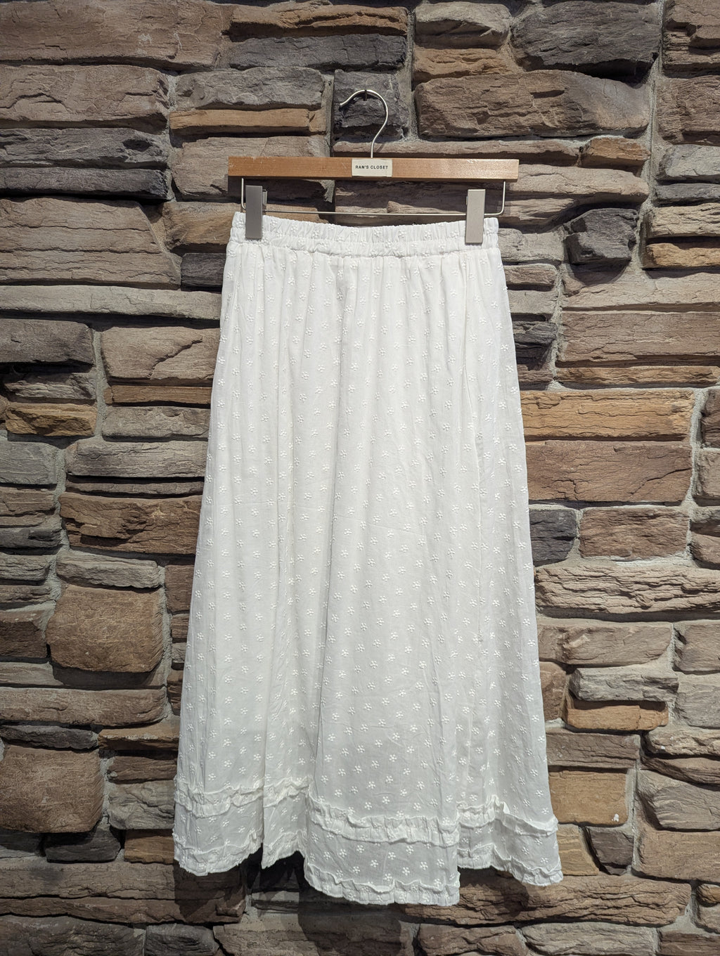 Clover Embroidered Maxi Skirt