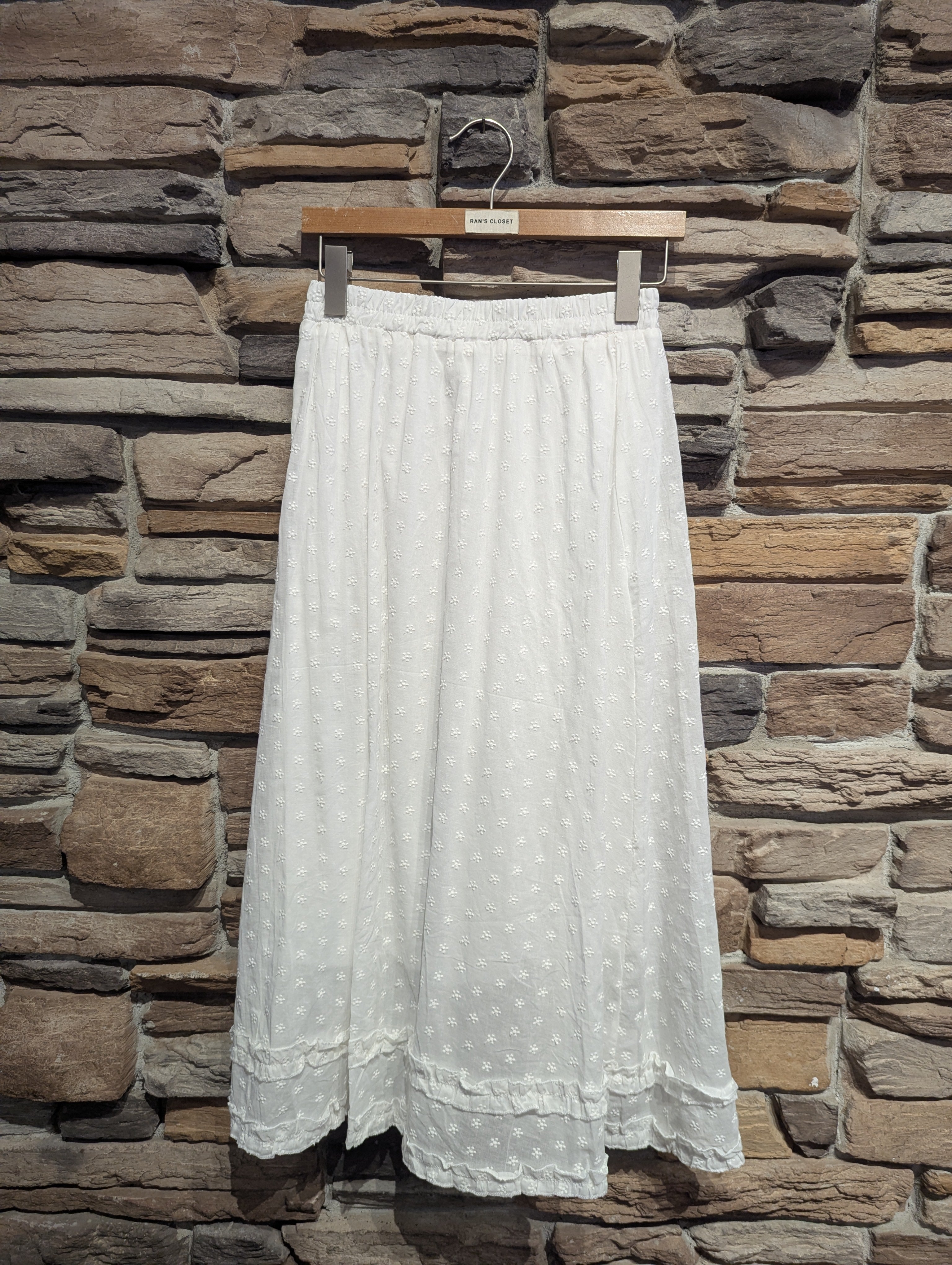 Clover Embroidered Maxi Skirt