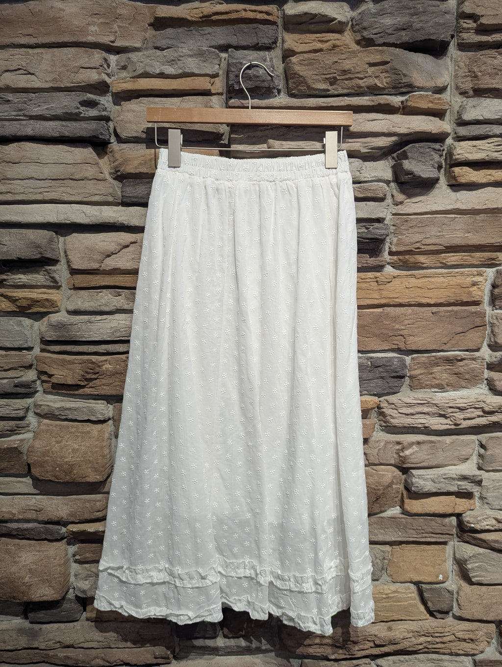 Clover Embroidered Maxi Skirt