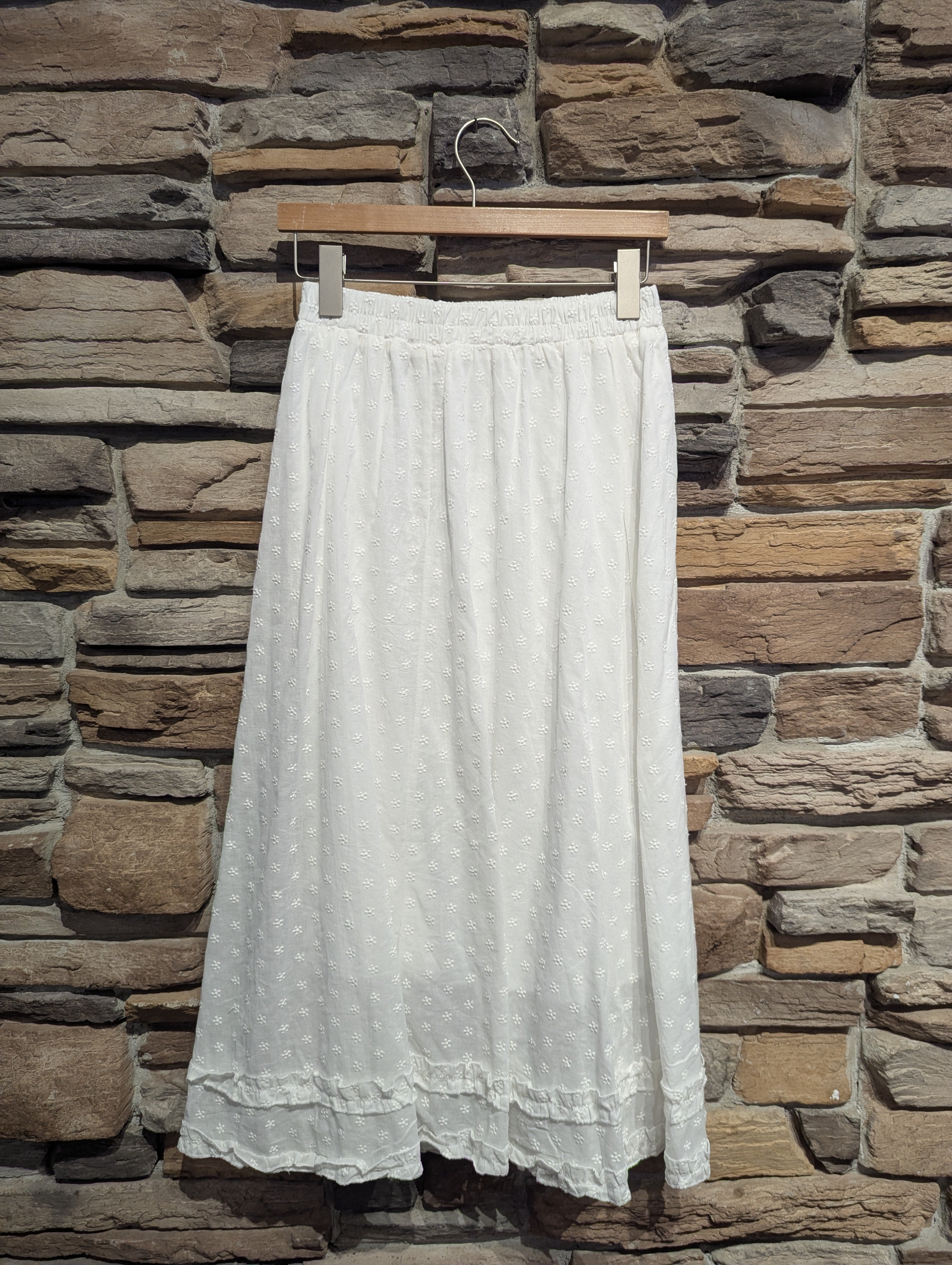 Clover Embroidered Maxi Skirt
