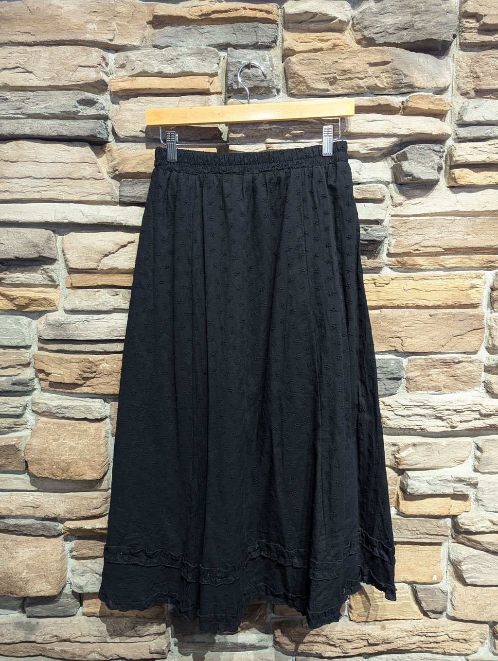 Clover Embroidered Maxi Skirt