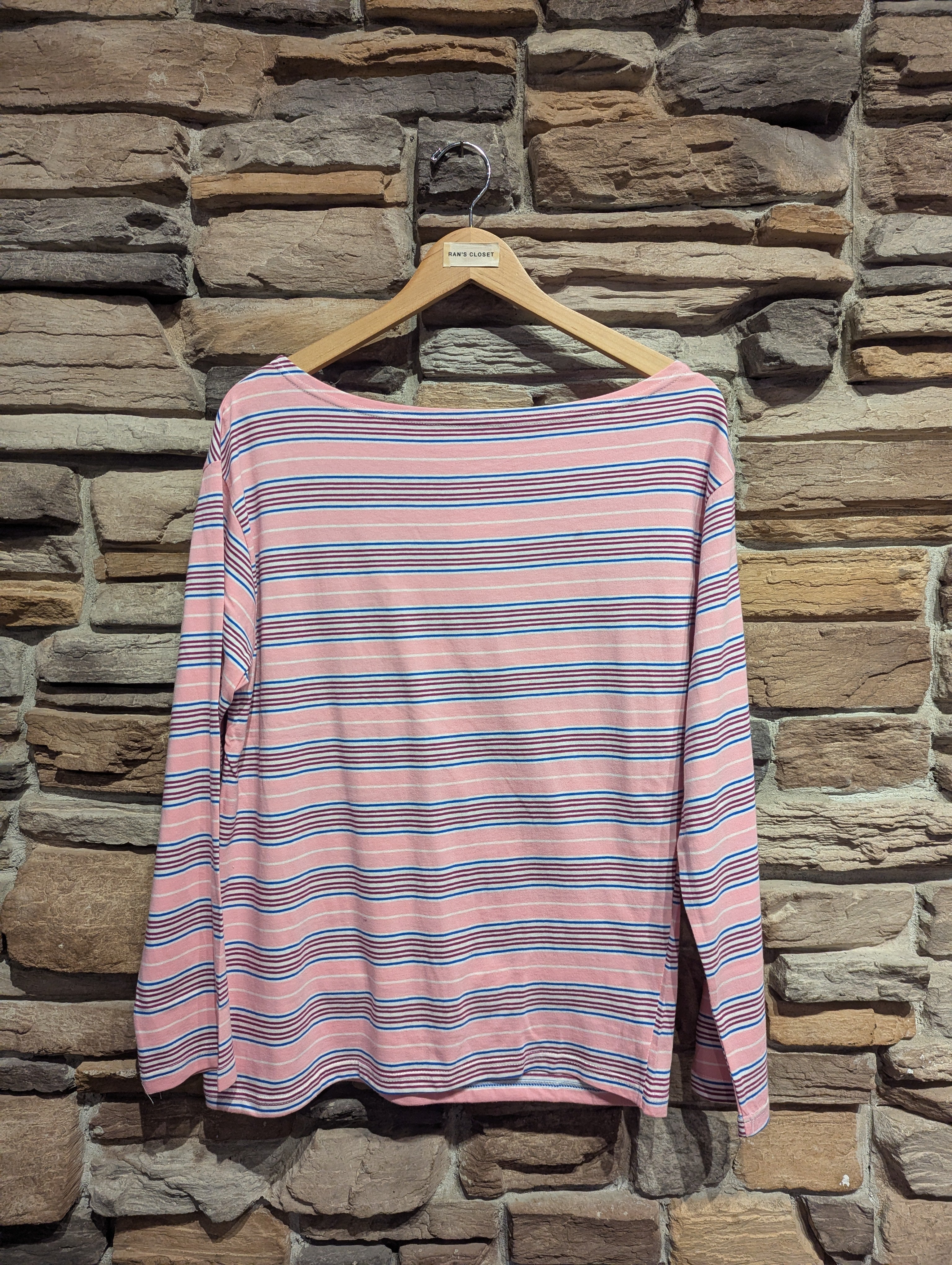 Sail Away Stripe Boatneck Top
