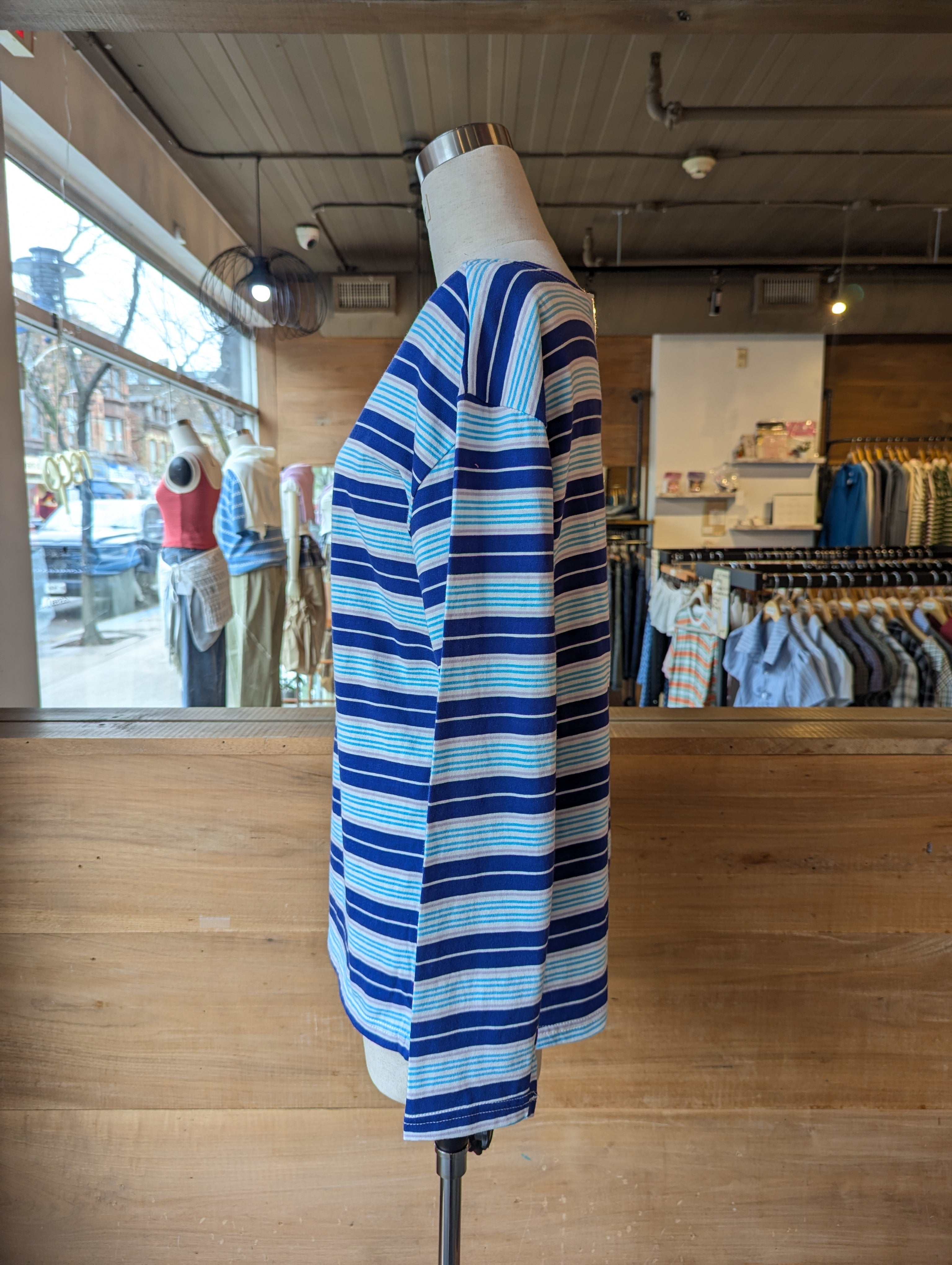 Sail Away Stripe Boatneck Top