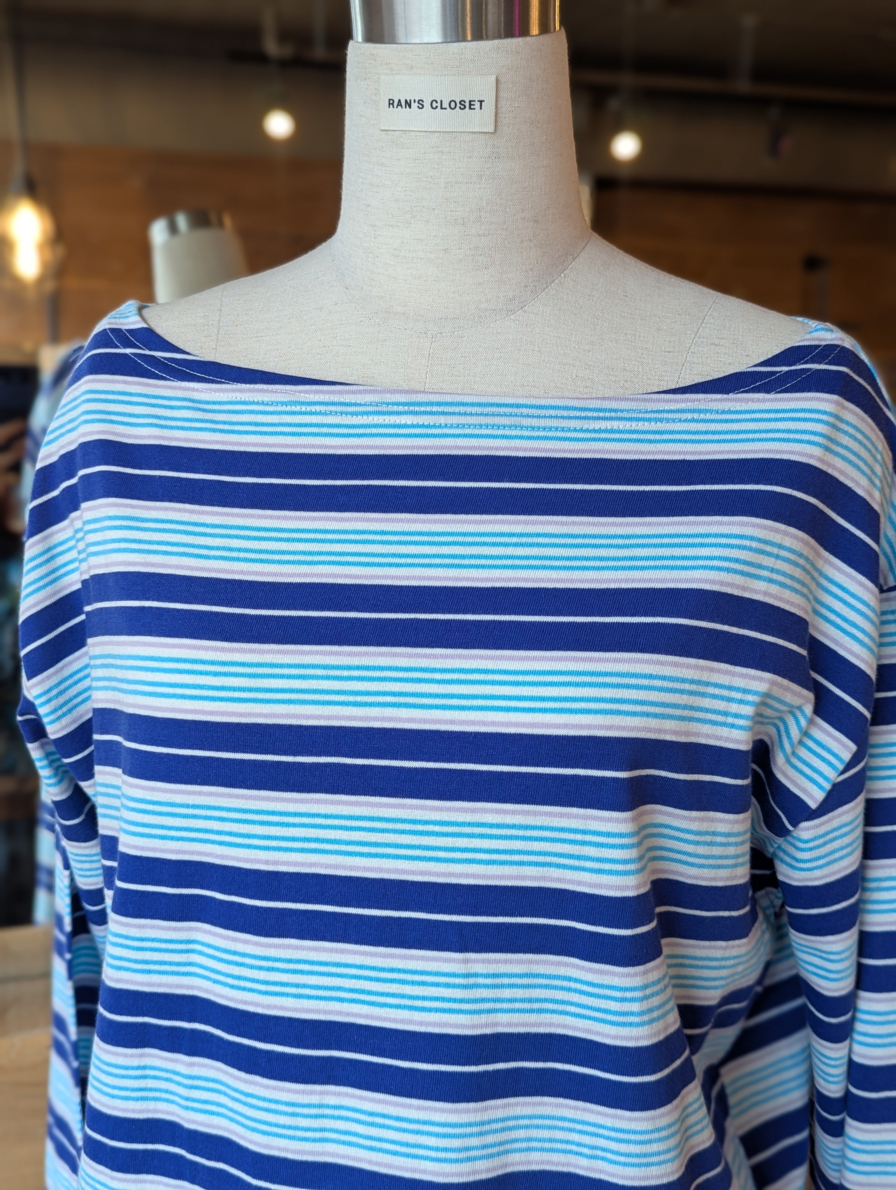 Sail Away Stripe Boatneck Top