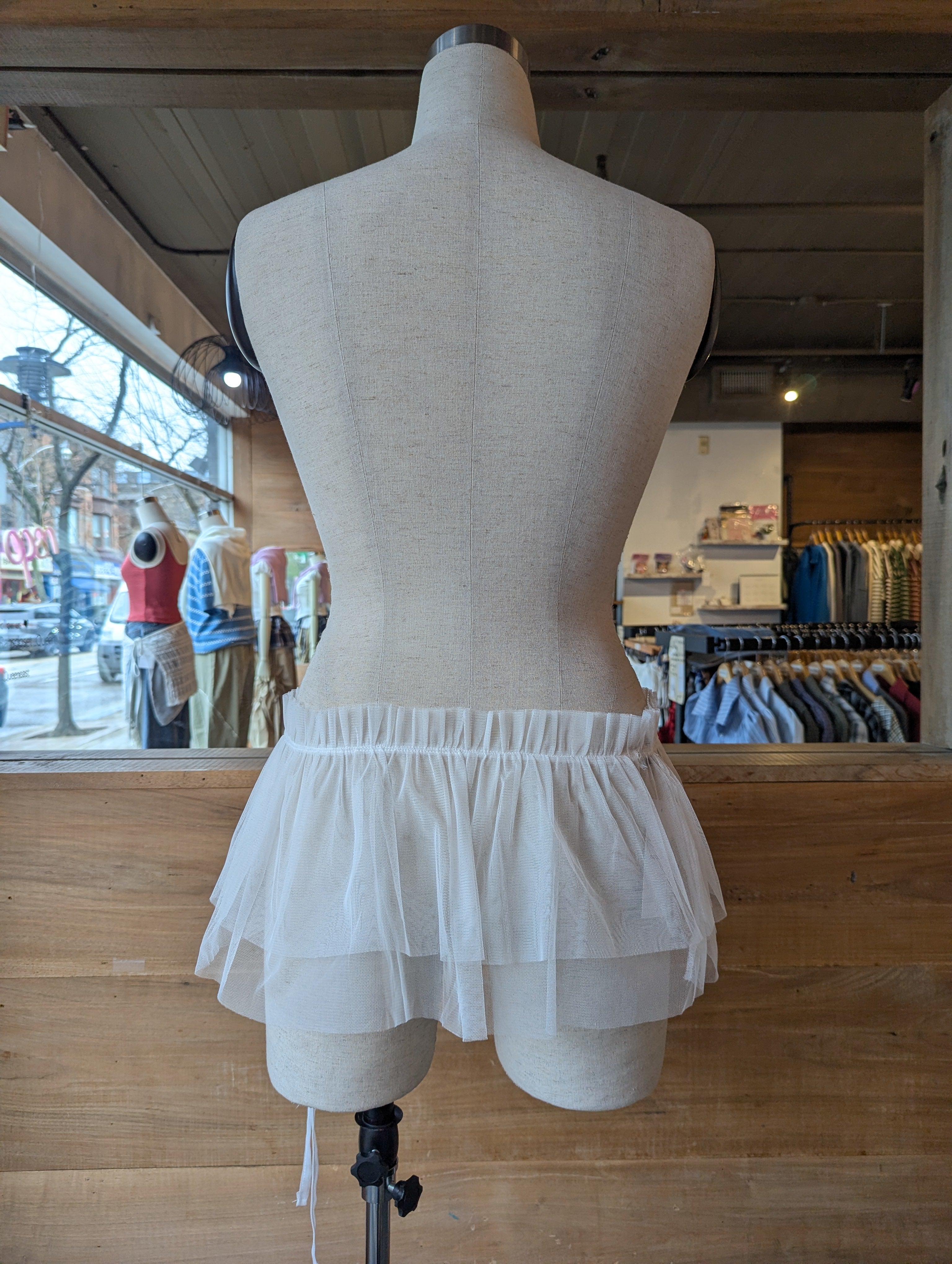 Gathered Overlay Skirt