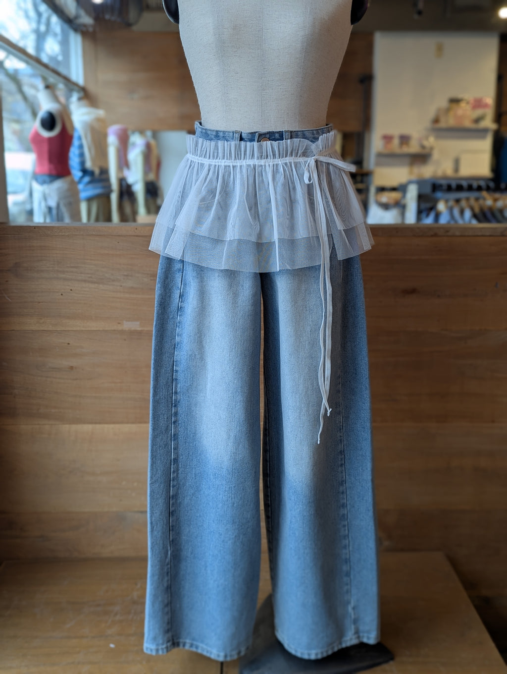 Gathered Overlay Skirt