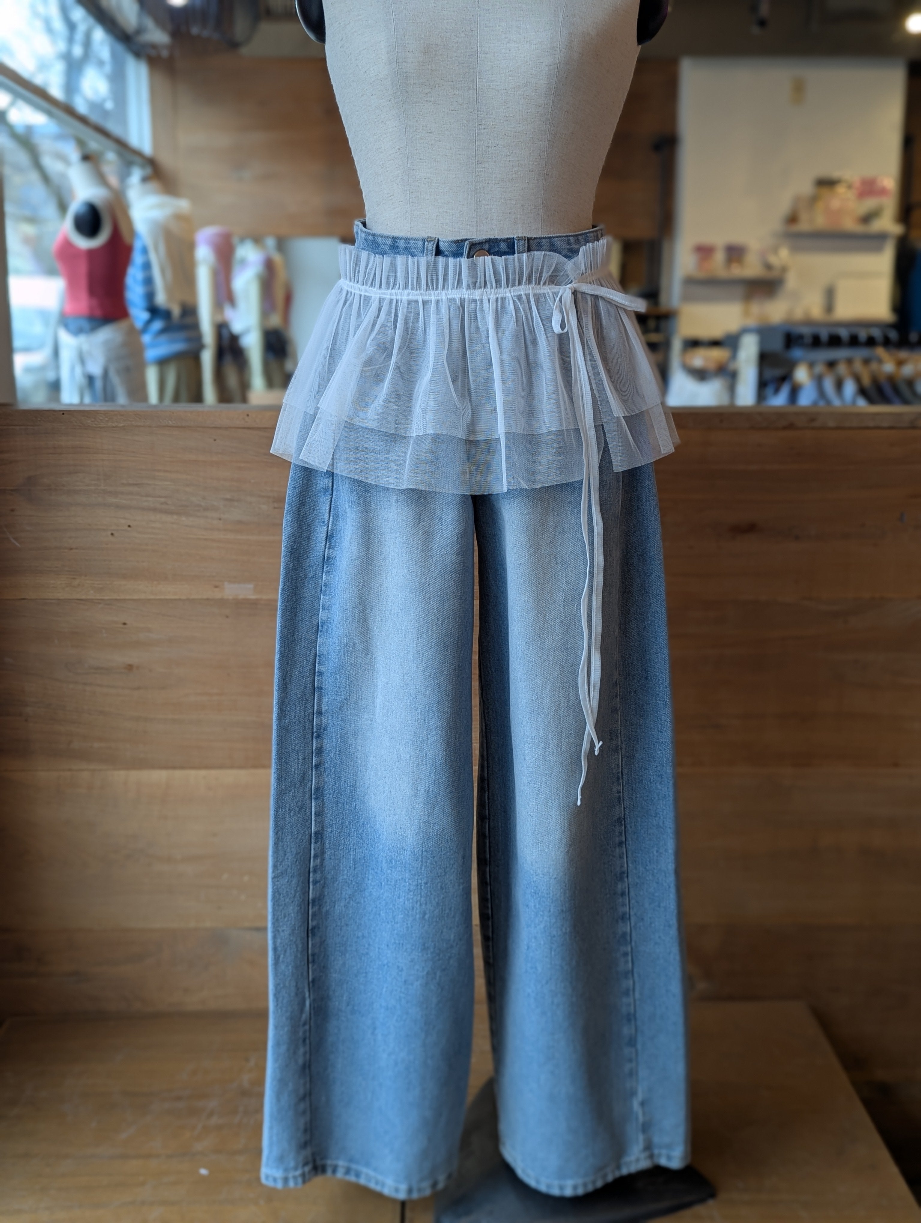 Gathered Overlay Skirt