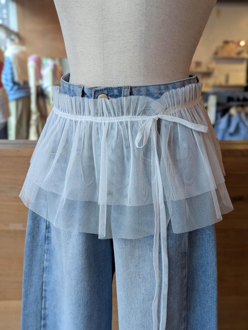 Gathered Overlay Skirt