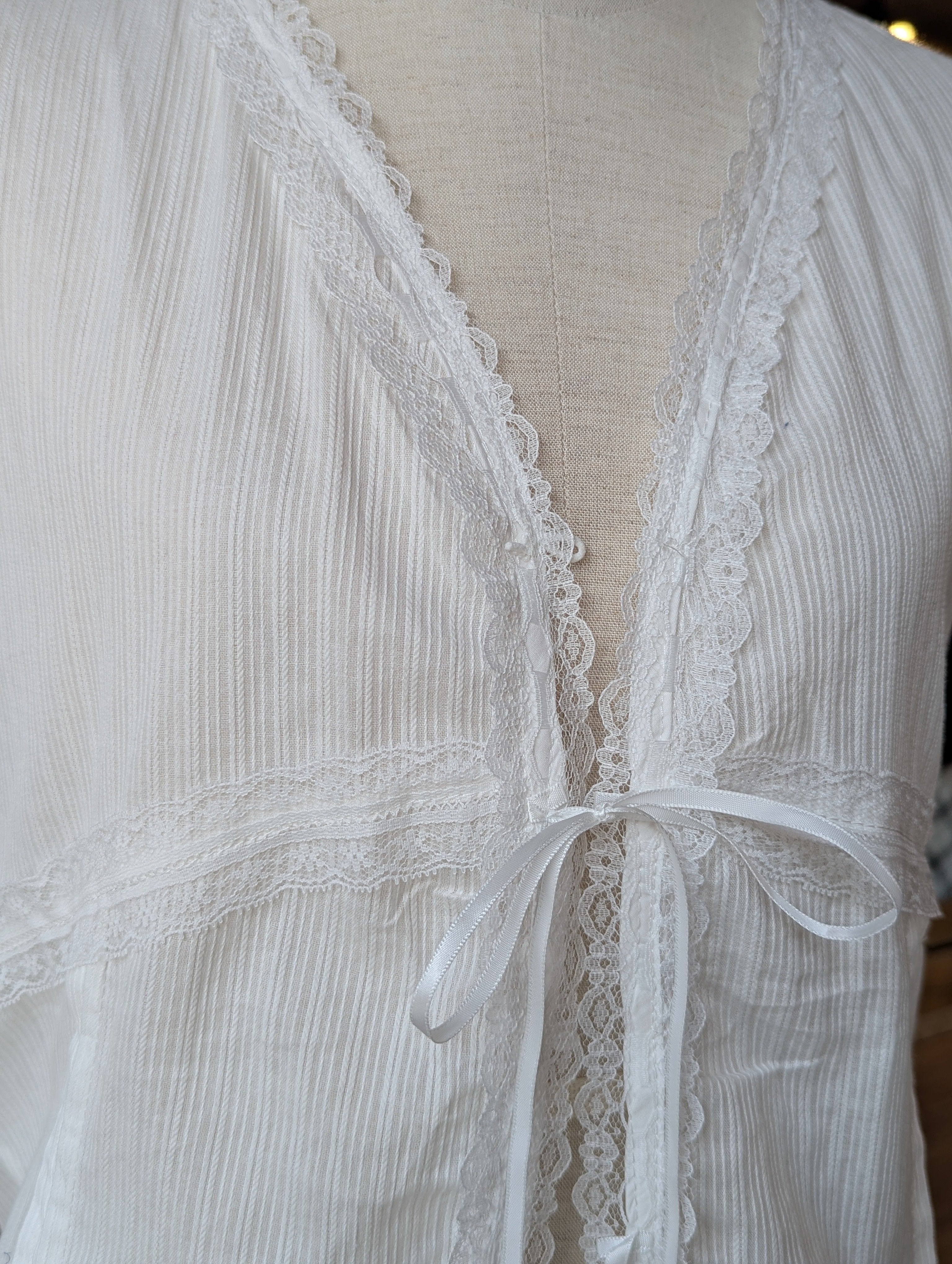Delicate Lace Tie Blouse