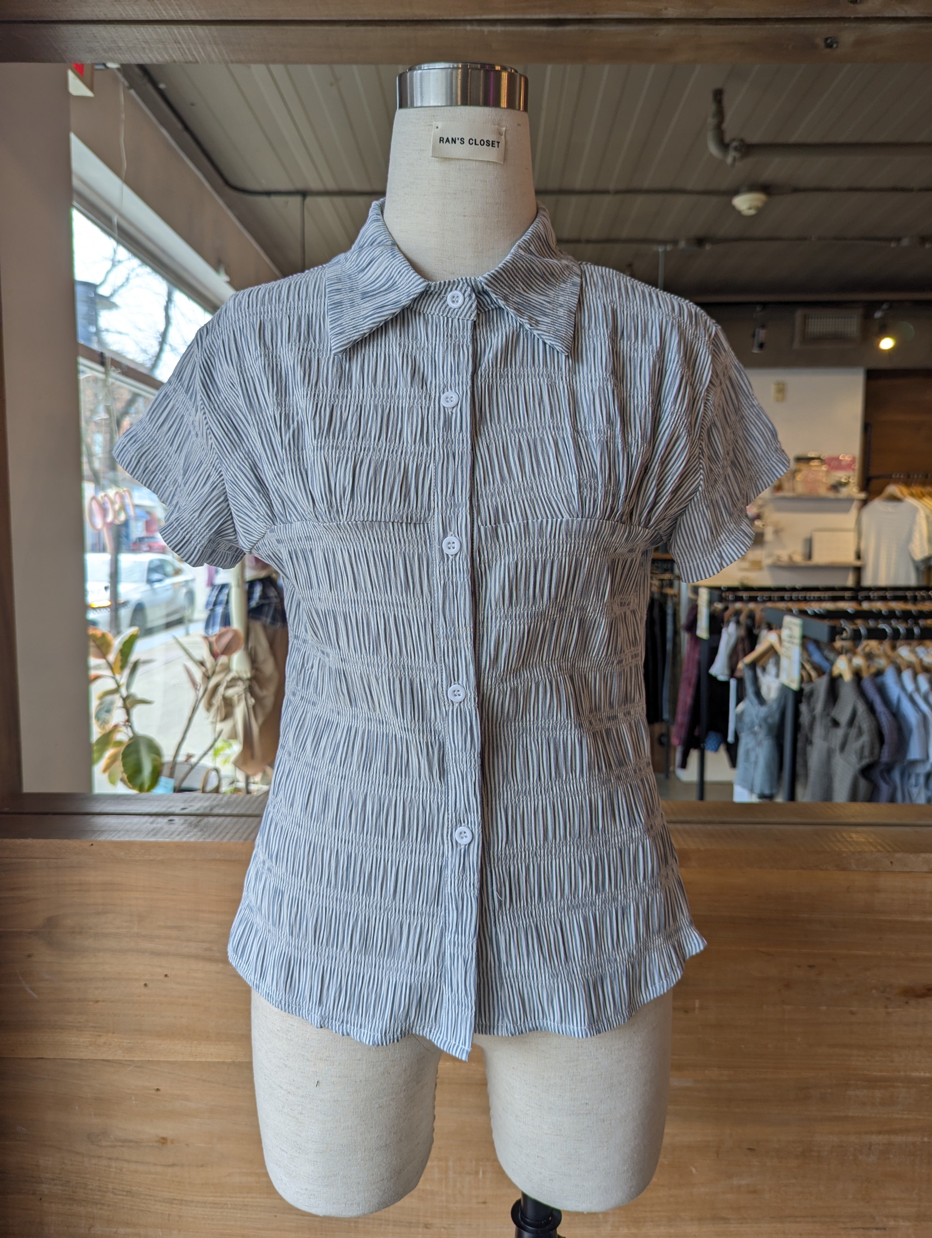Bickford Ruched Button-Up