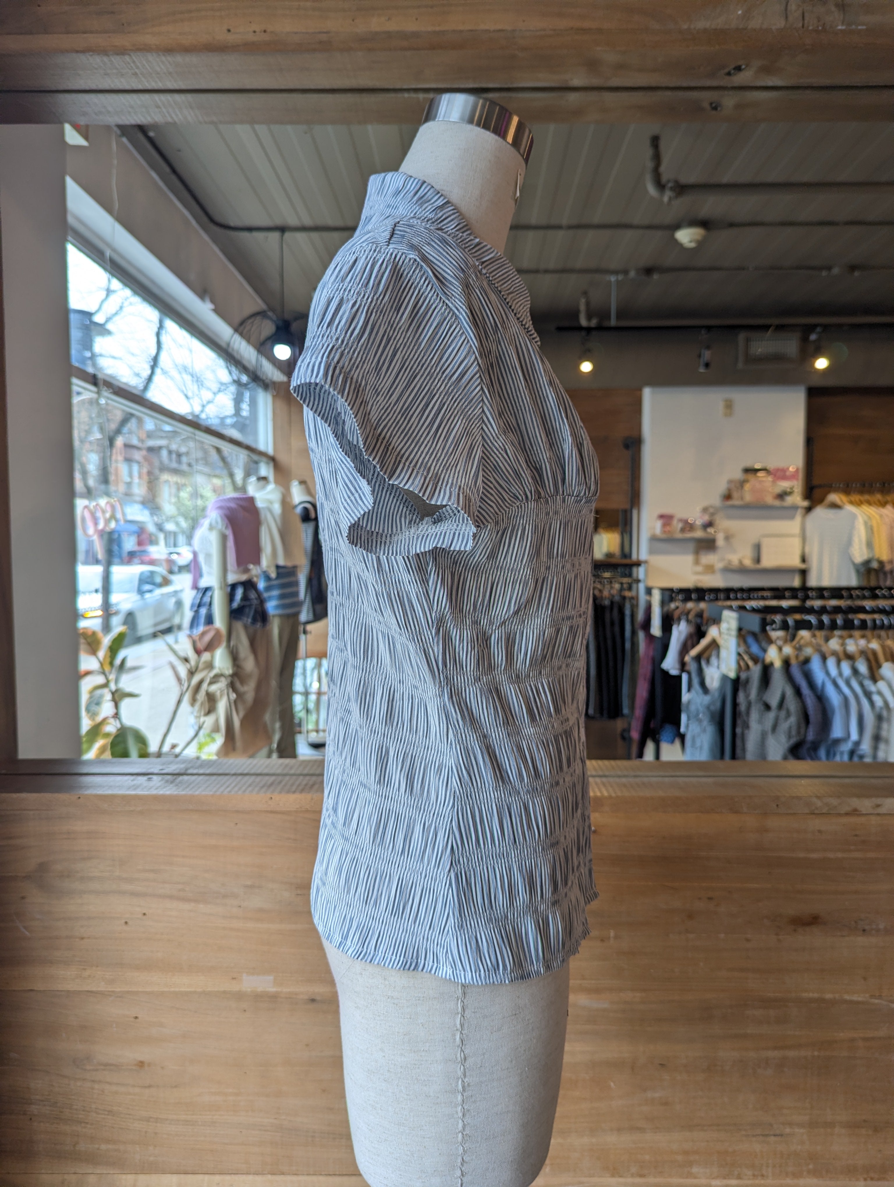 Bickford Ruched Button-Up