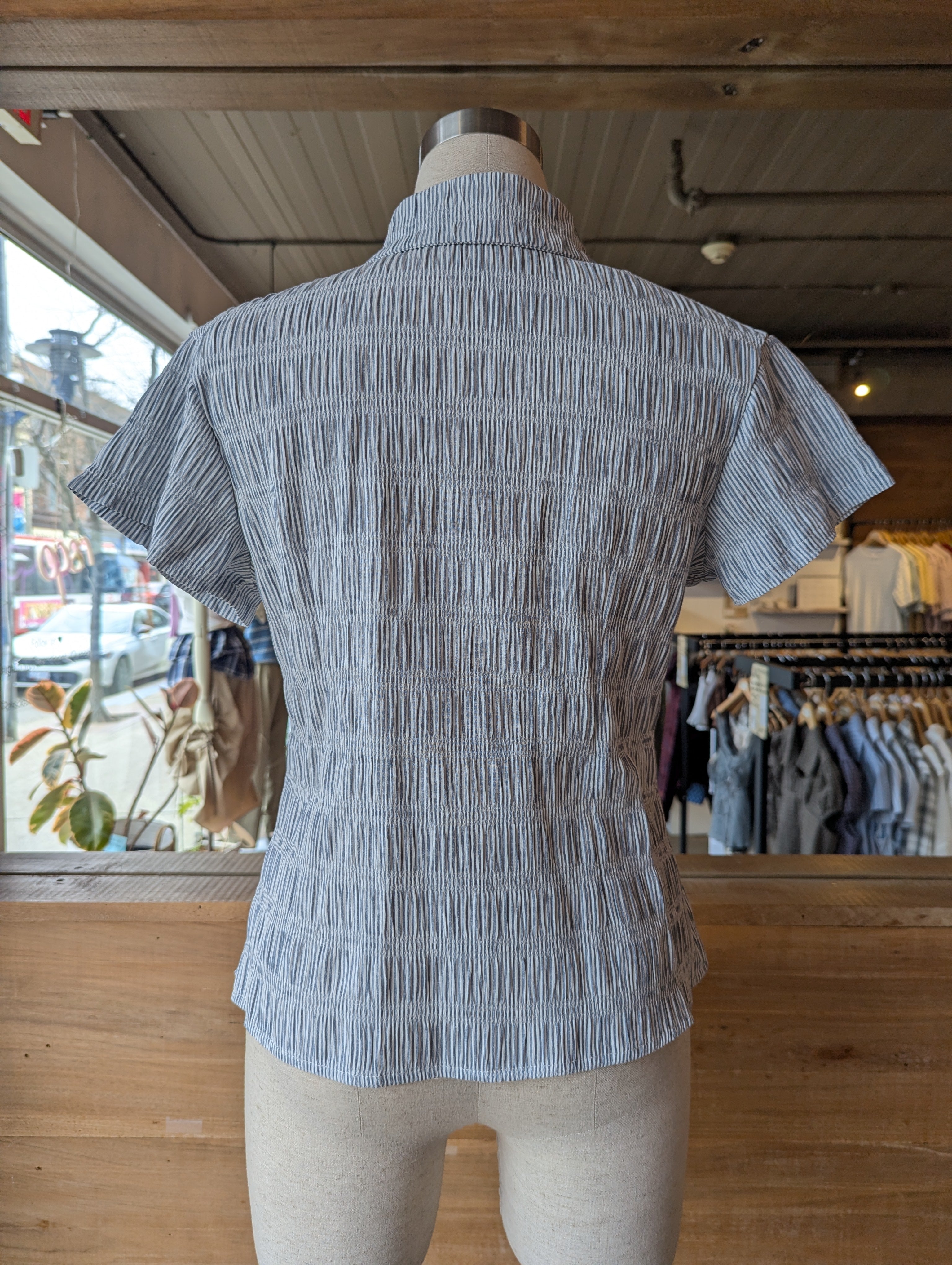 Bickford Ruched Button-Up