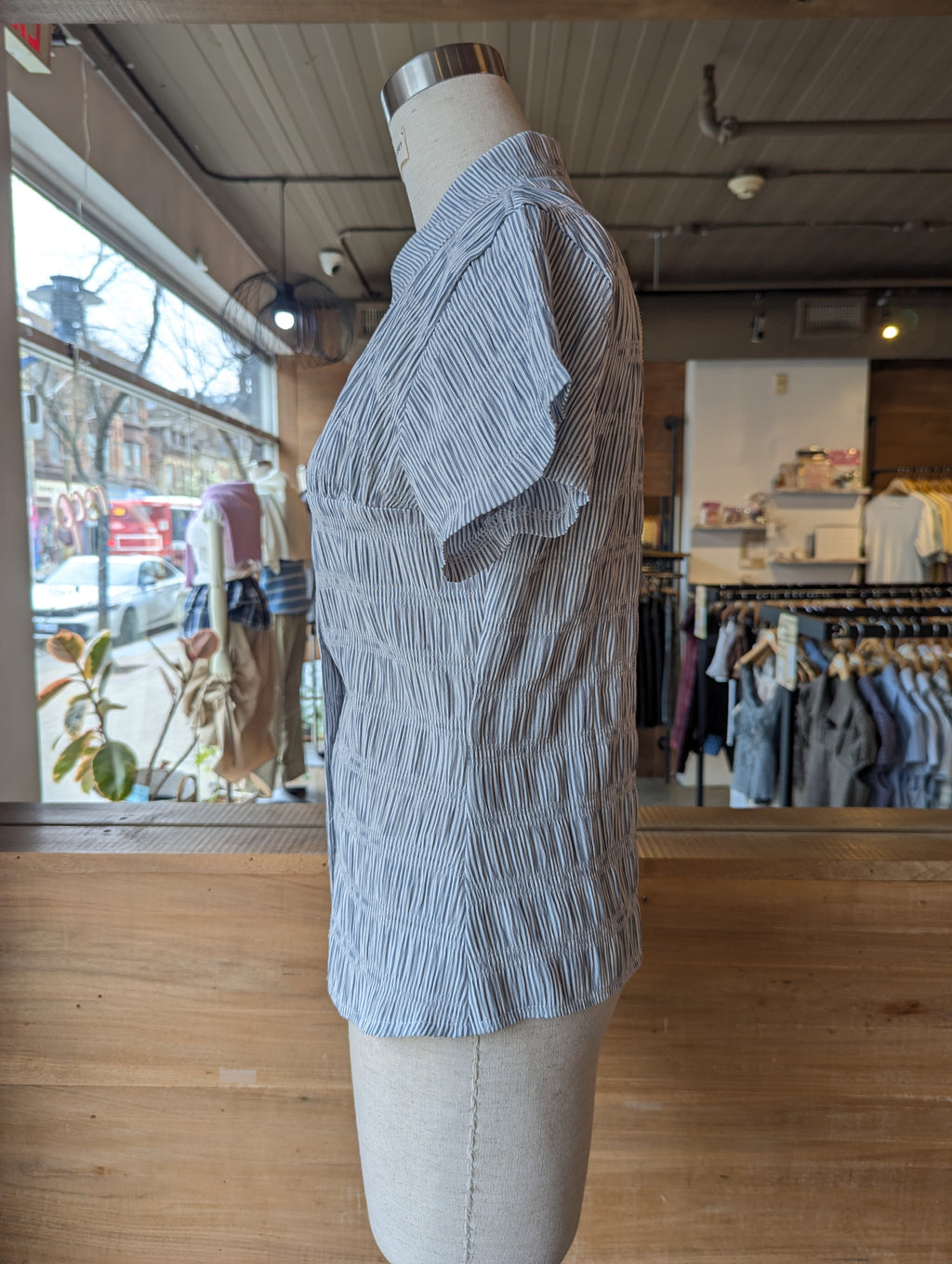 Bickford Ruched Button-Up