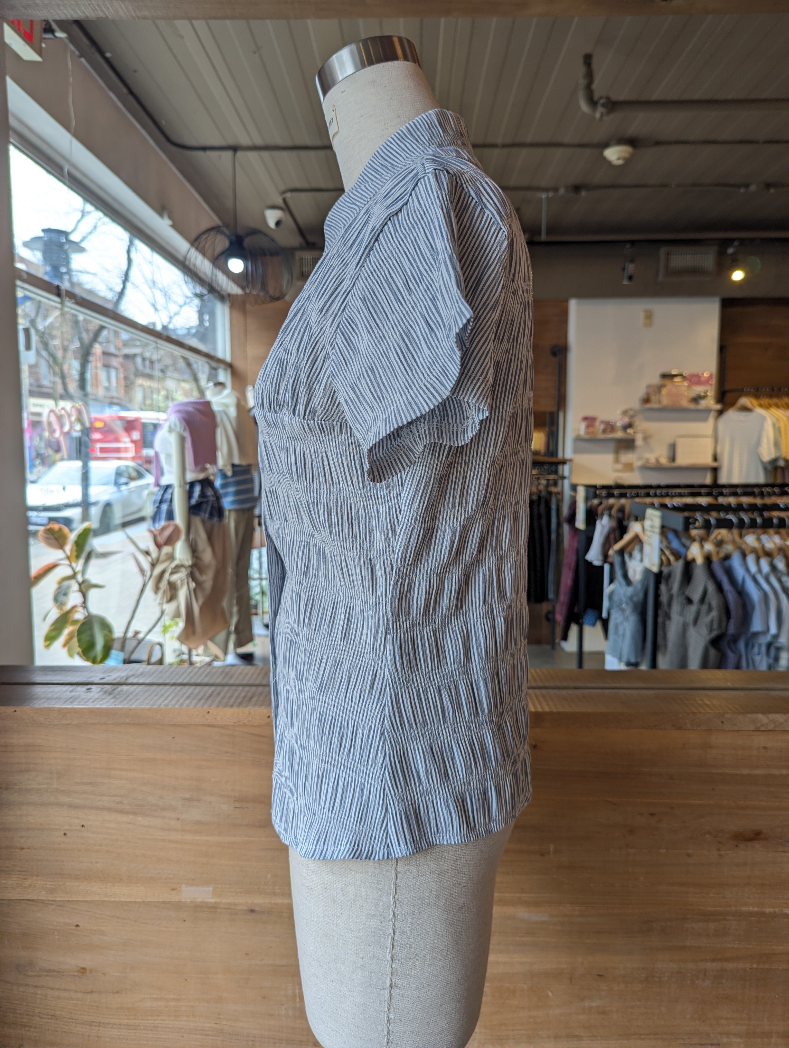 Bickford Ruched Button-Up