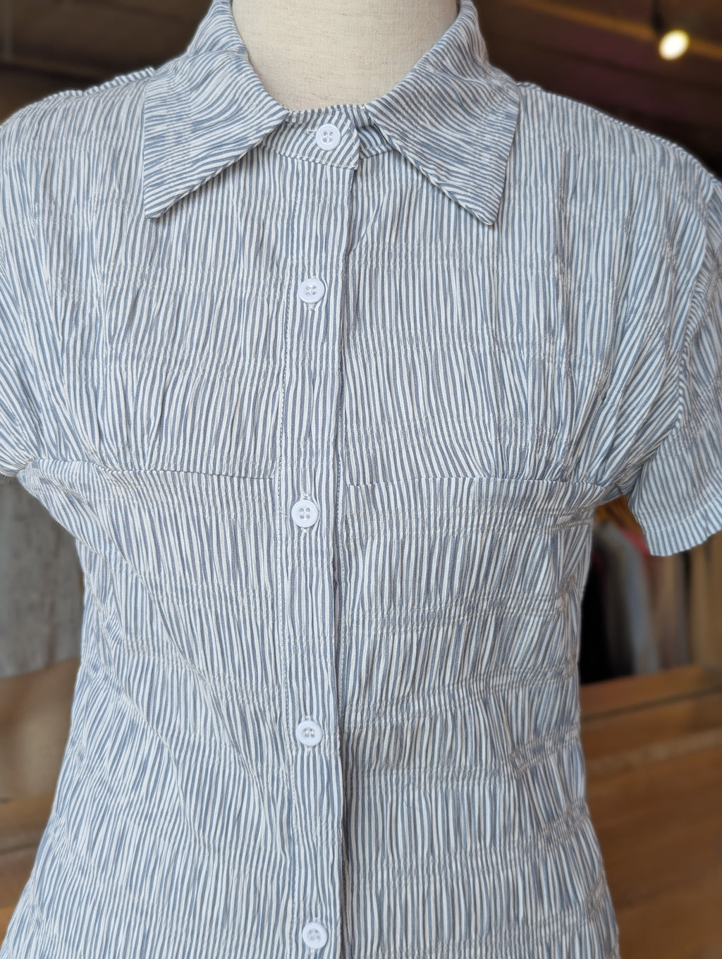 Bickford Ruched Button-Up
