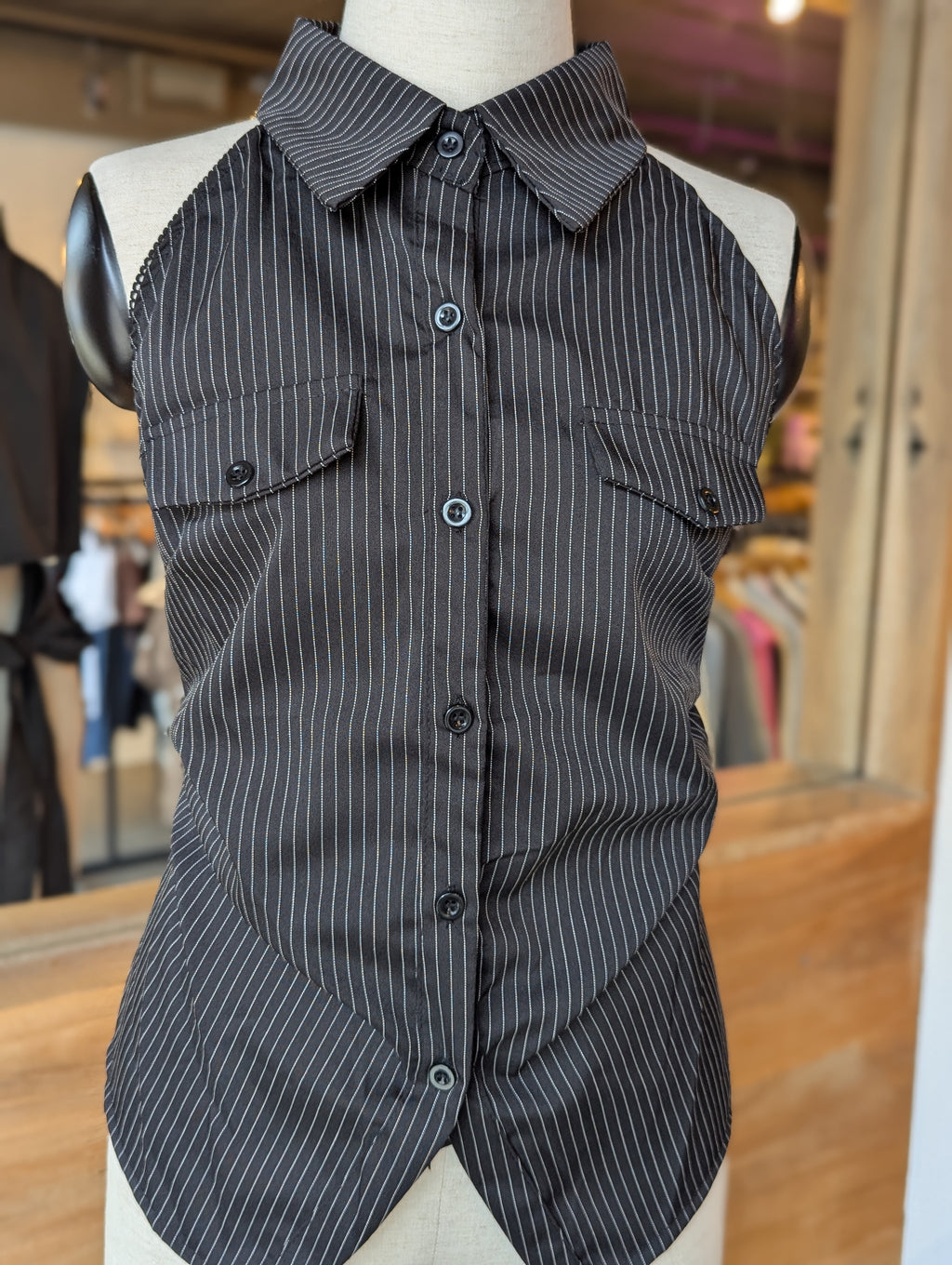 City-Girl Pinstripe Halter