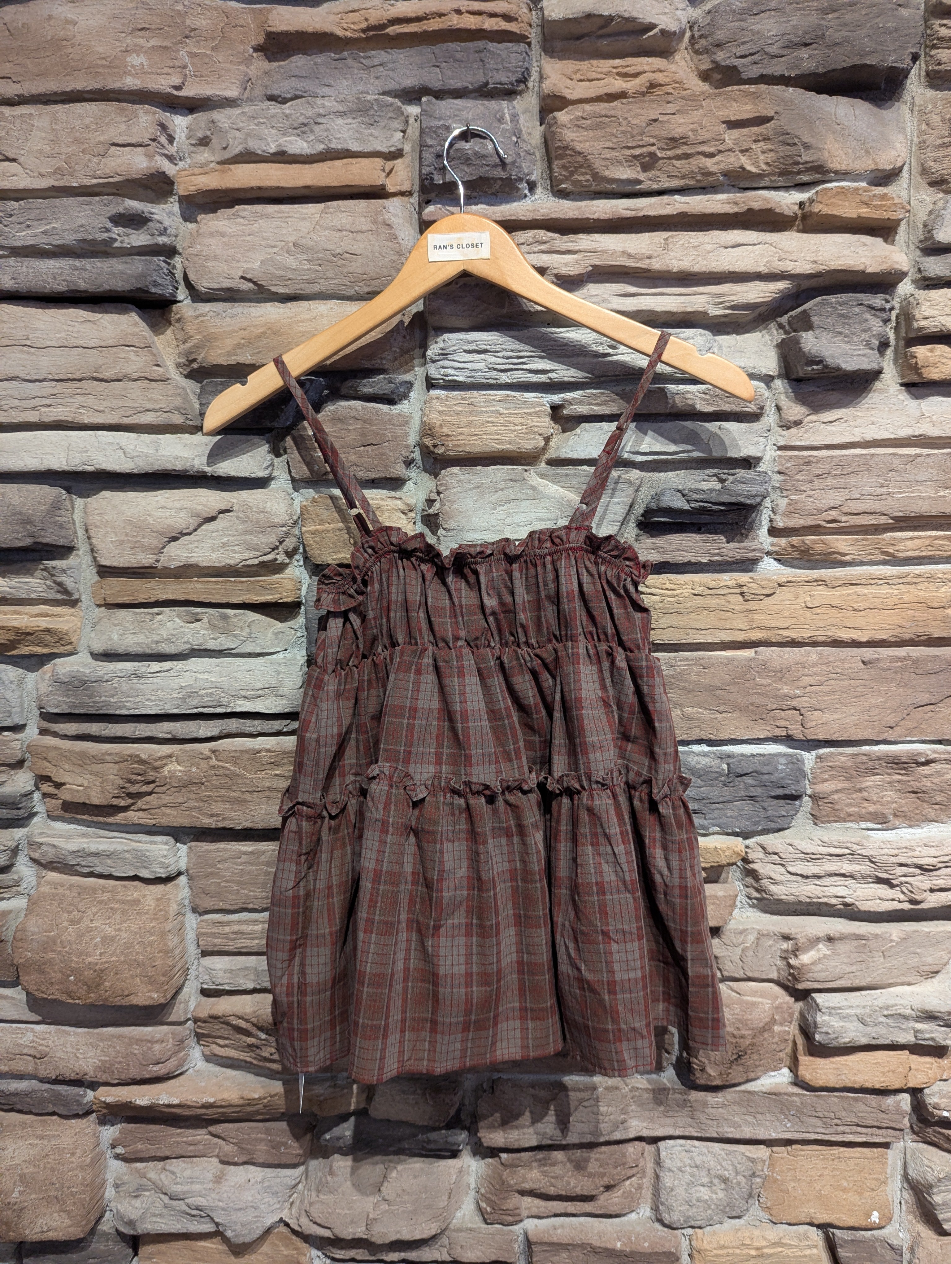 Cedar Lane Plaid Babydoll Top