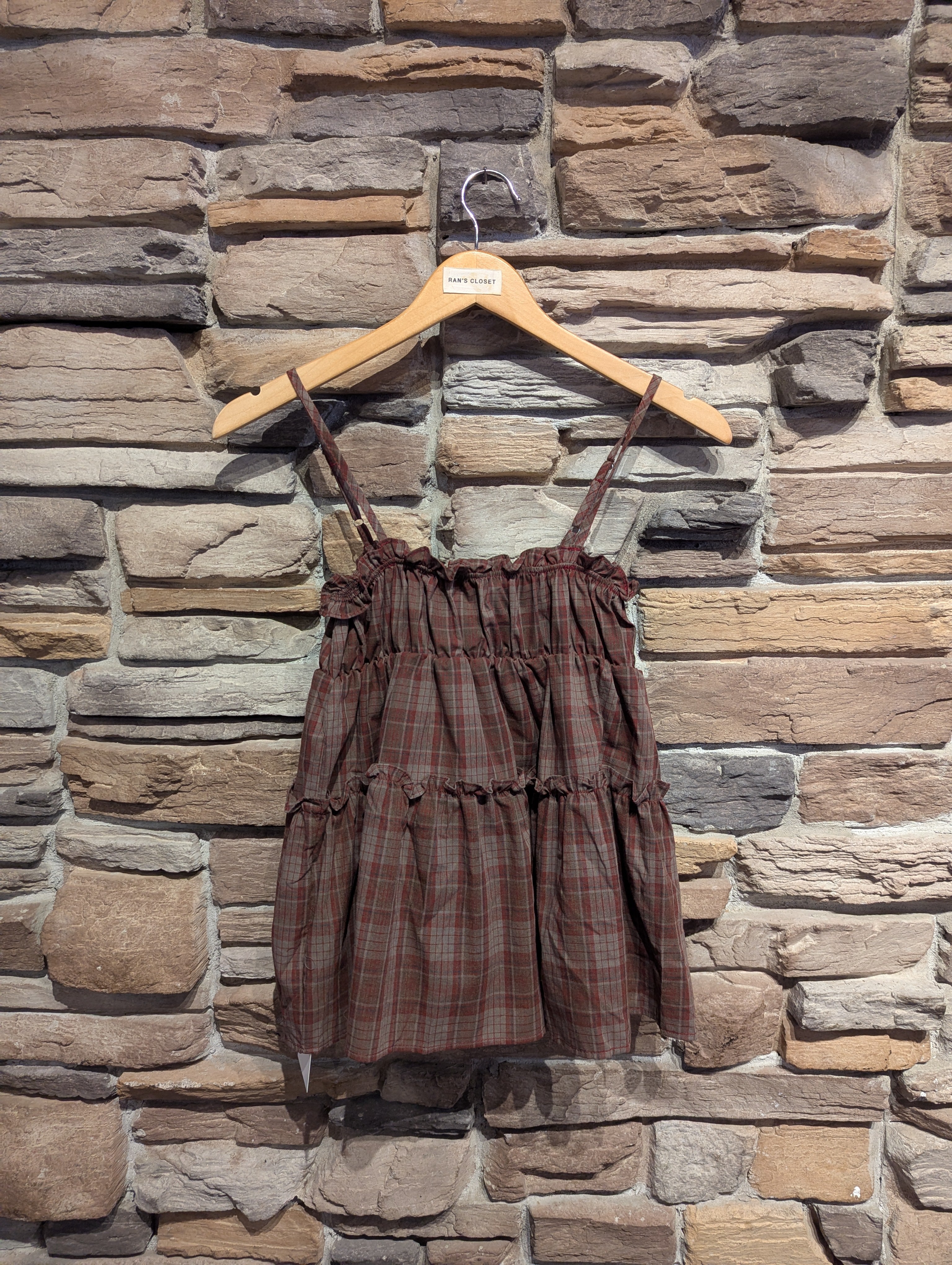 Cedar Lane Plaid Babydoll Top